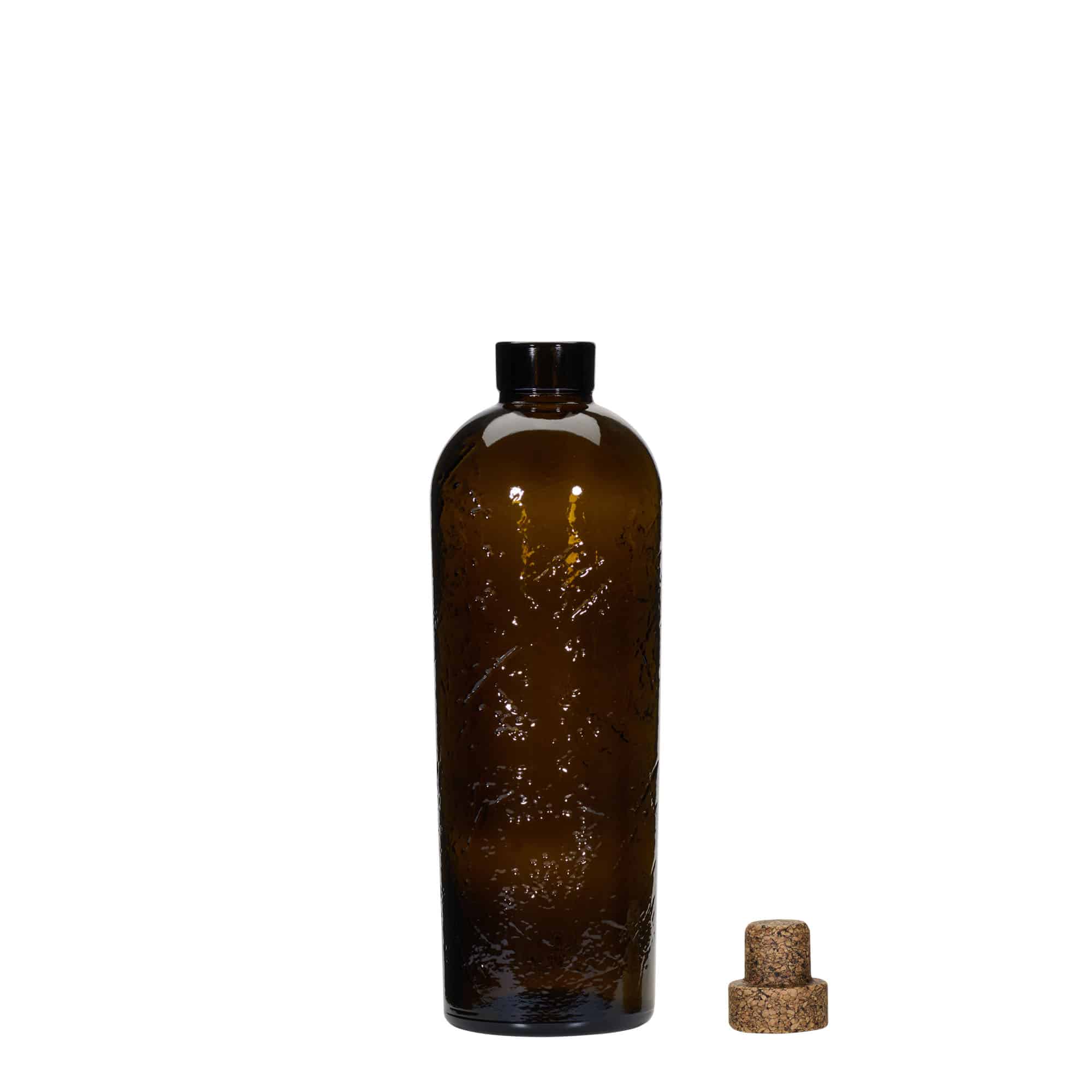 700 ml Wildly Crafted стъклена бутилка „Natural“, кафява, затваряне: коркова тапа