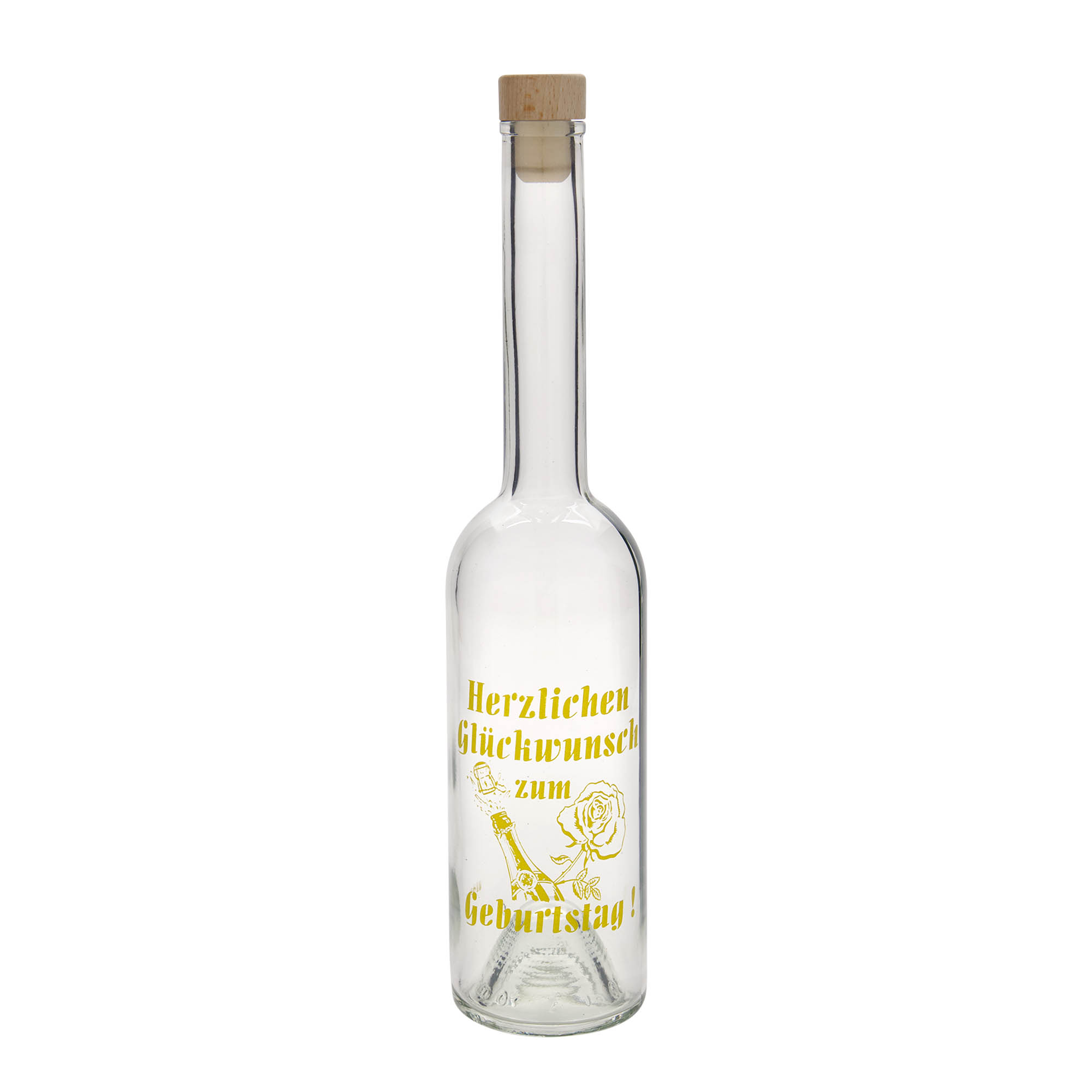 500 мл стъклена бутилка 'Opera', мотив: Ябълка, гърло: корк 500 мл стъклена бутилка 'Opera', мотив: Ябълка, гърло: корк