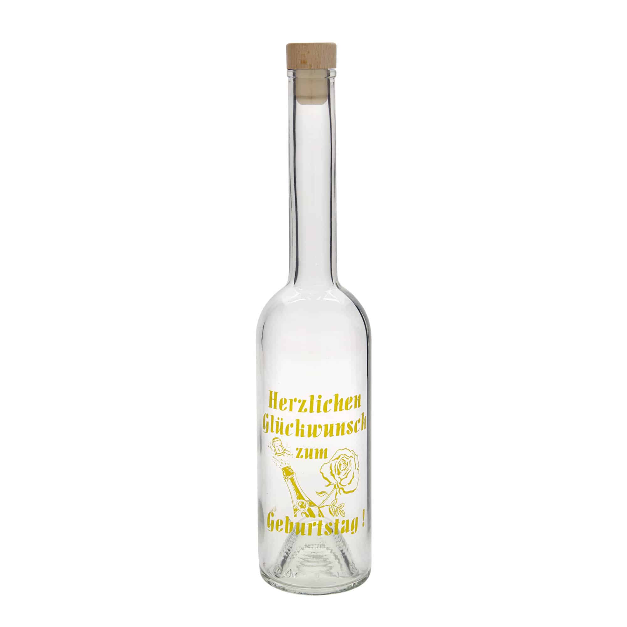 500 мл стъклена бутилка 'Opera', мотив: Ябълка, гърло: корк