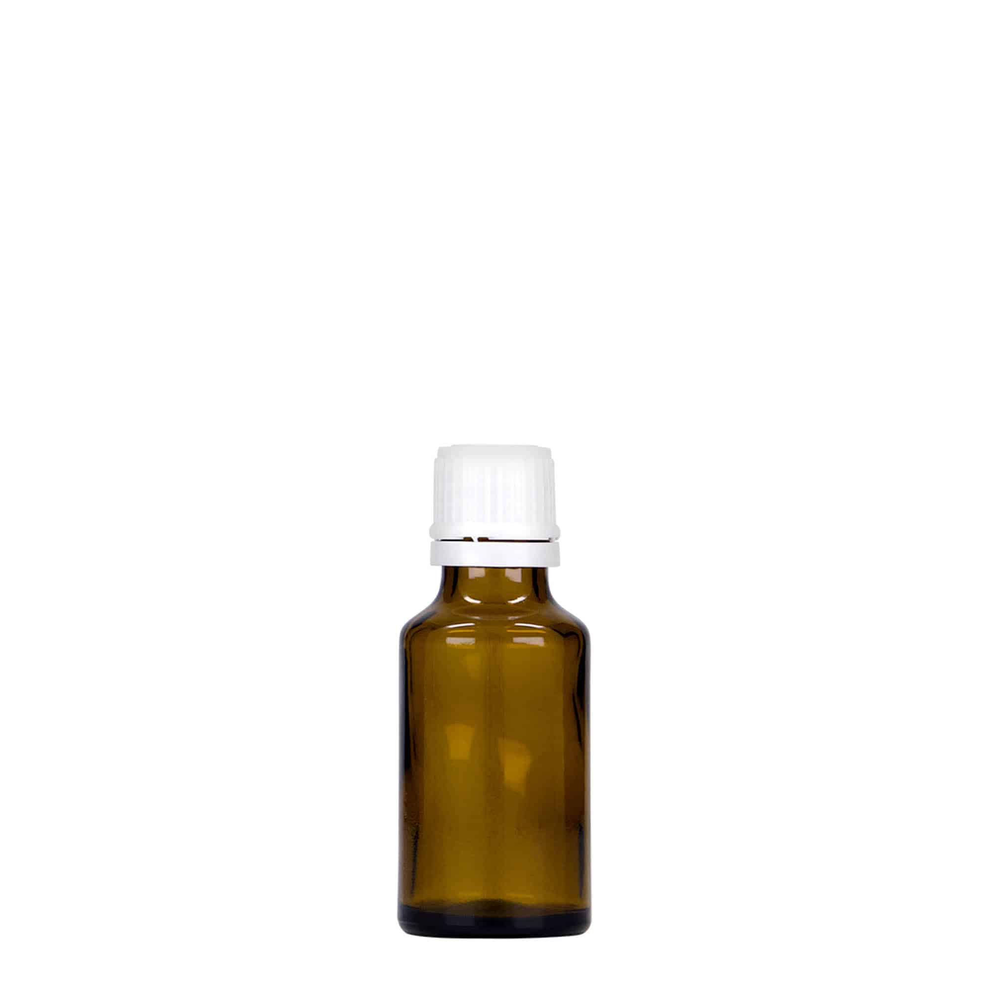 25 ml бутилка за лекарства, стъклена, кафява, затваряне: винтова капачка с резба DIN 18