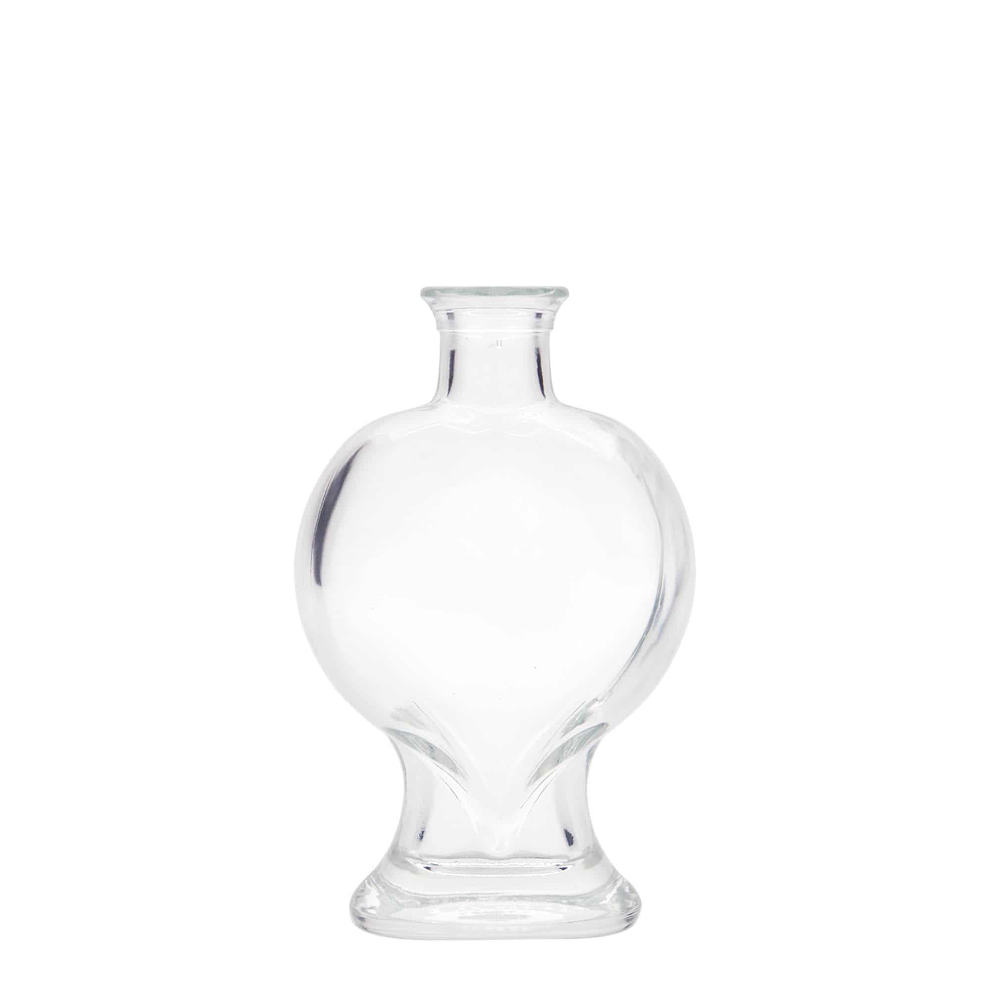 200 ml стъклена бутилка „Сърце“, затваряне: коркова тапа