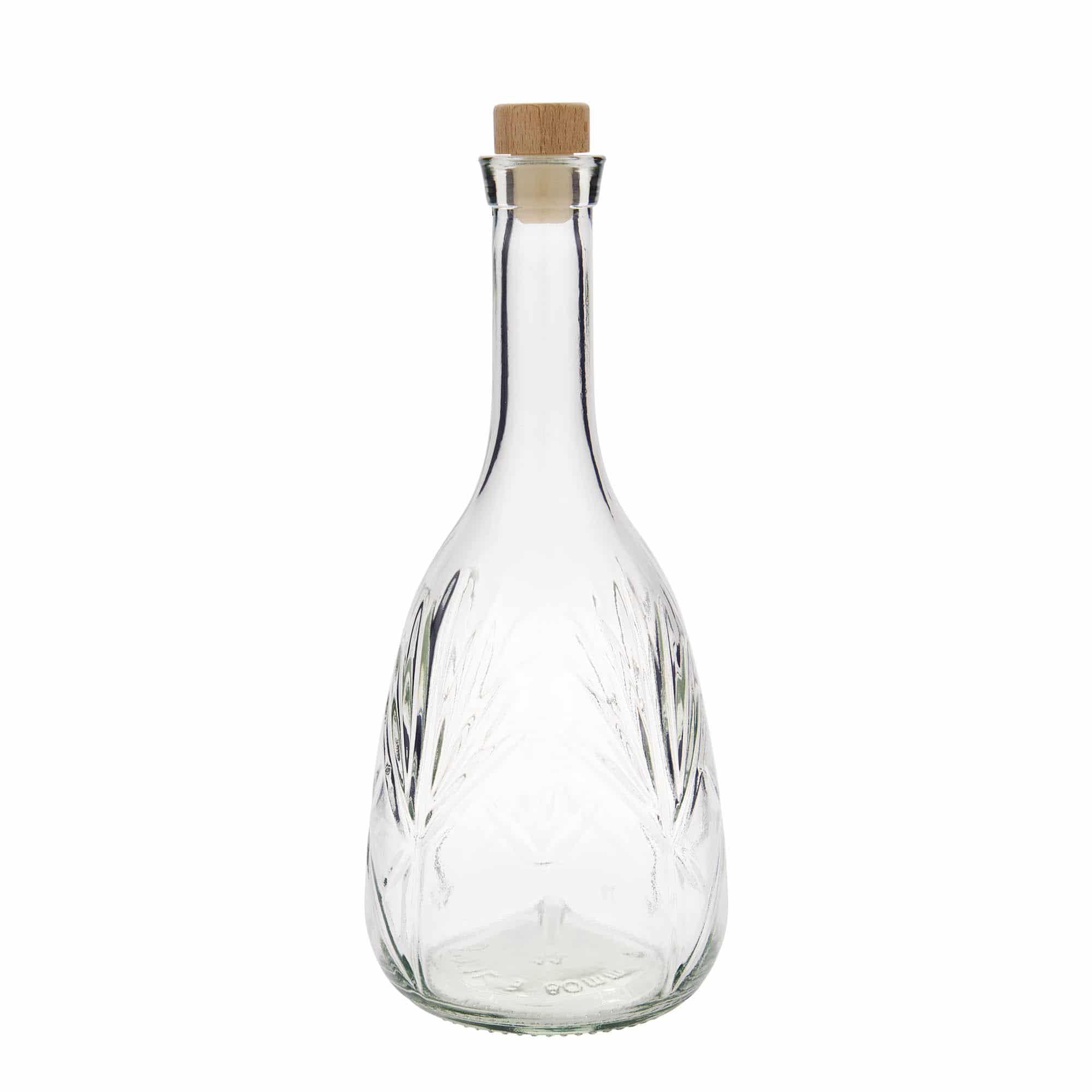 1000 ml стъклена бутилка „Reliefa“, затваряне: коркова тапа