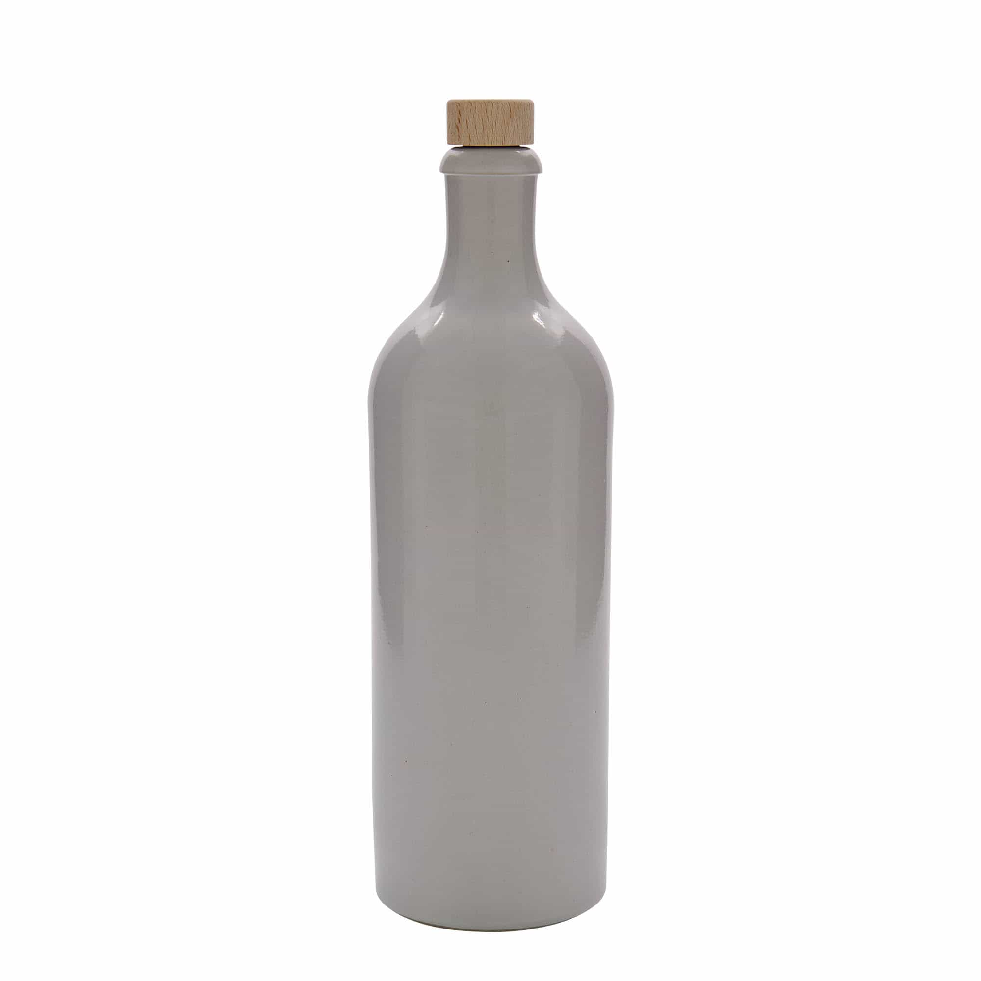 750 ml бутилка, каменна керамика, бяла, затваряне: коркова тапа