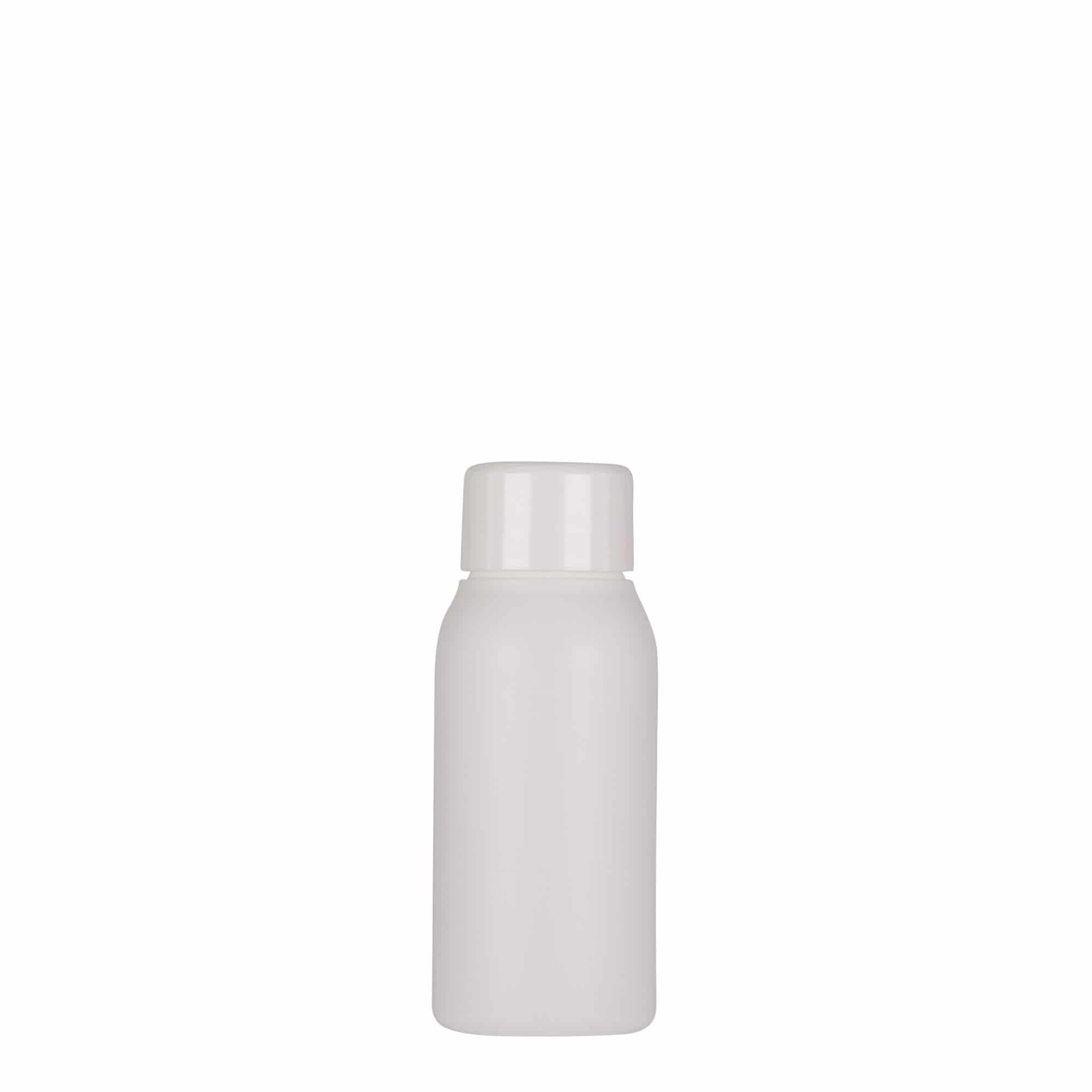 50 ml пластмасова бутилка „Tuffy“, HDPE, бяла, затваряне: винтова капачка GPI 24/410