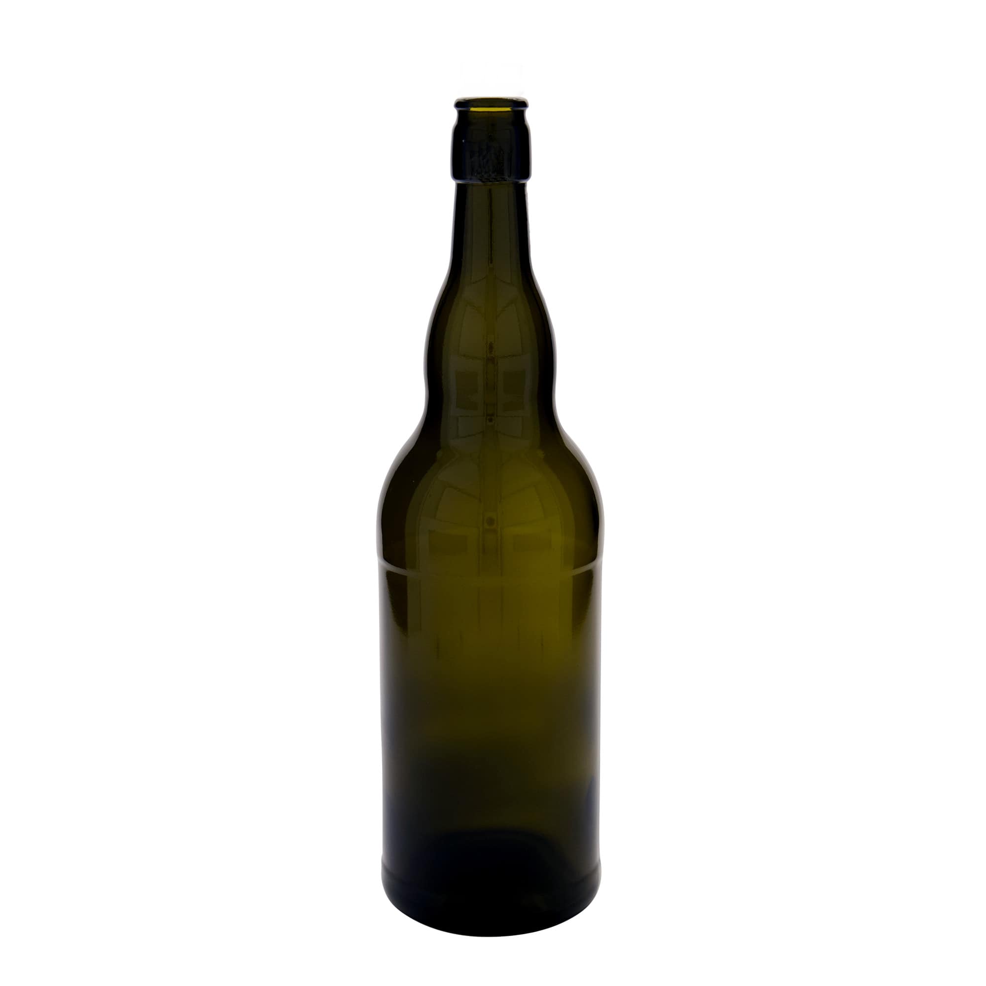 1000 ml бутилка за бира „Белгия“, стъклена, антично зелено, затваряне: тапа с клипс