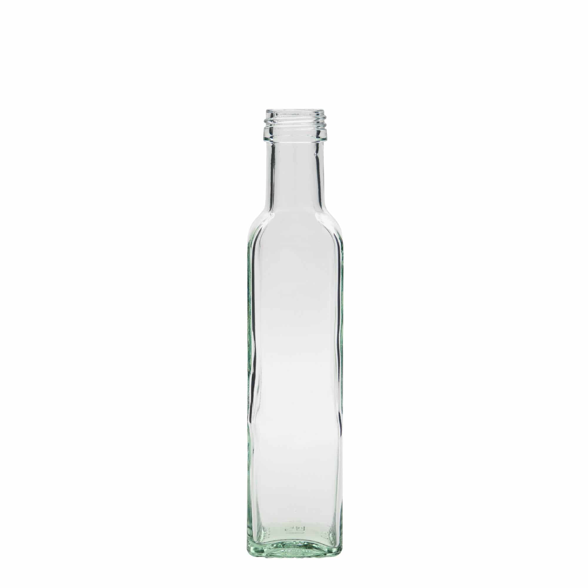 250 ml стъклена бутилка „Marasca“, квадратна, затваряне: капачка PP 31,5 250 ml стъклена бутилка „Marasca“, квадратна, затваряне: капачка PP 31,5