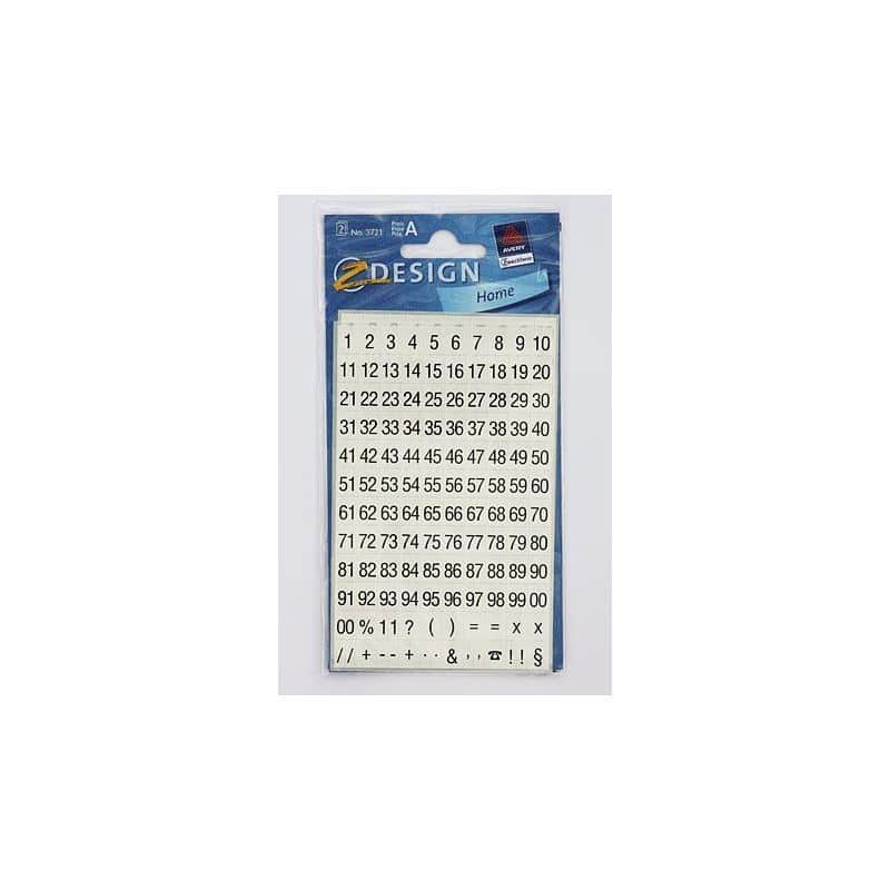 Стикери Avery Zweckform „Числа 1 – 99“, пластмасови, черни