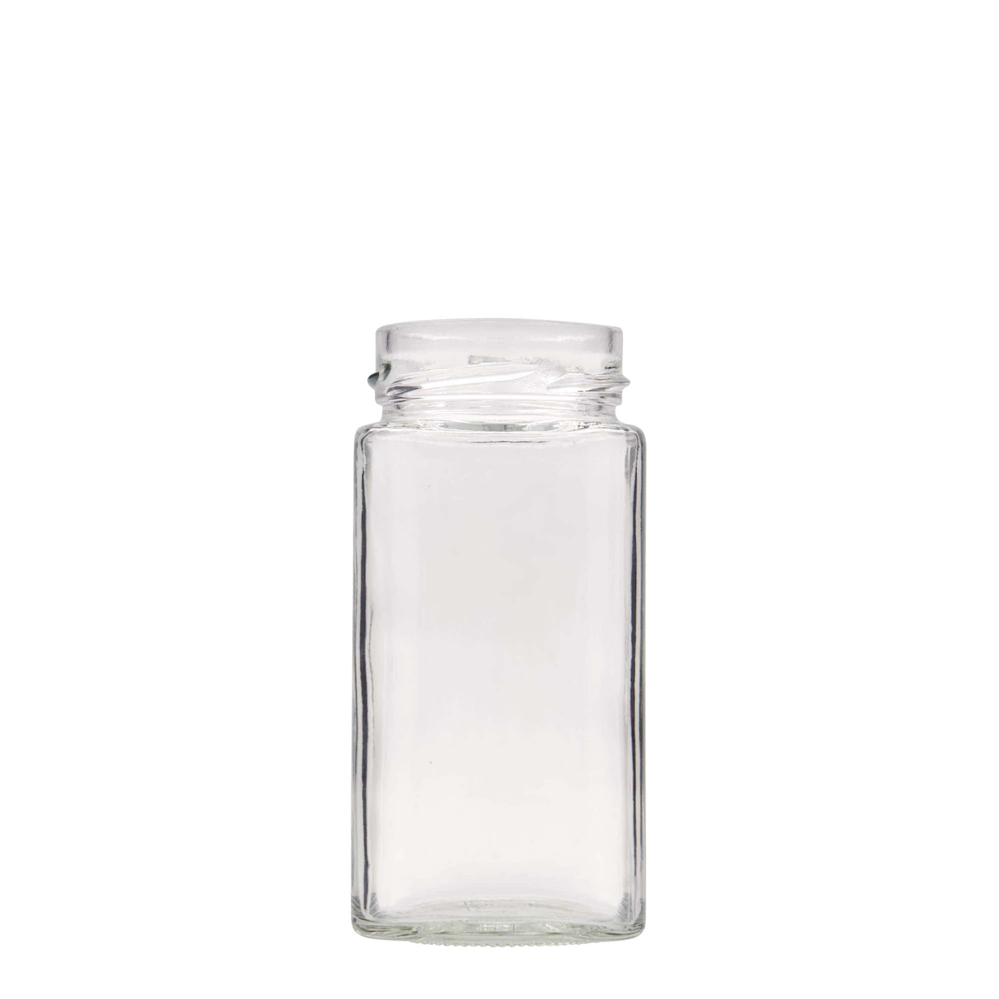 314 мл правоъгълна стъклена бутилка 'Funny', отвор: Дълбок винт (DTO 58)