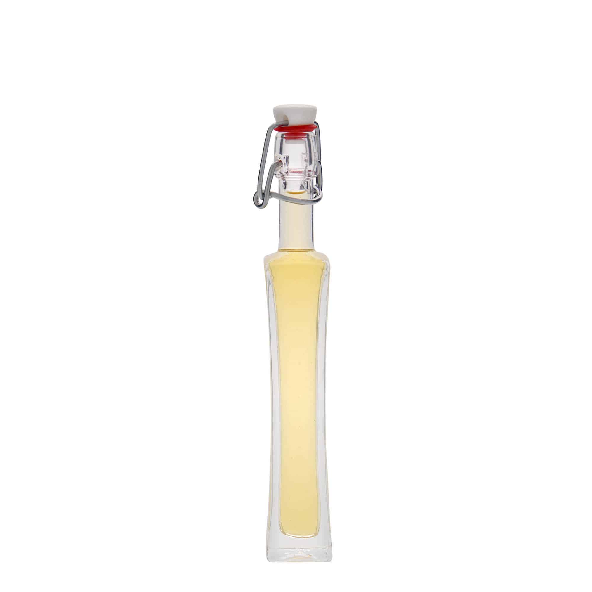 40 ml стъклена бутилка „Koko“, квадратна, затваряне: тапа с клипс