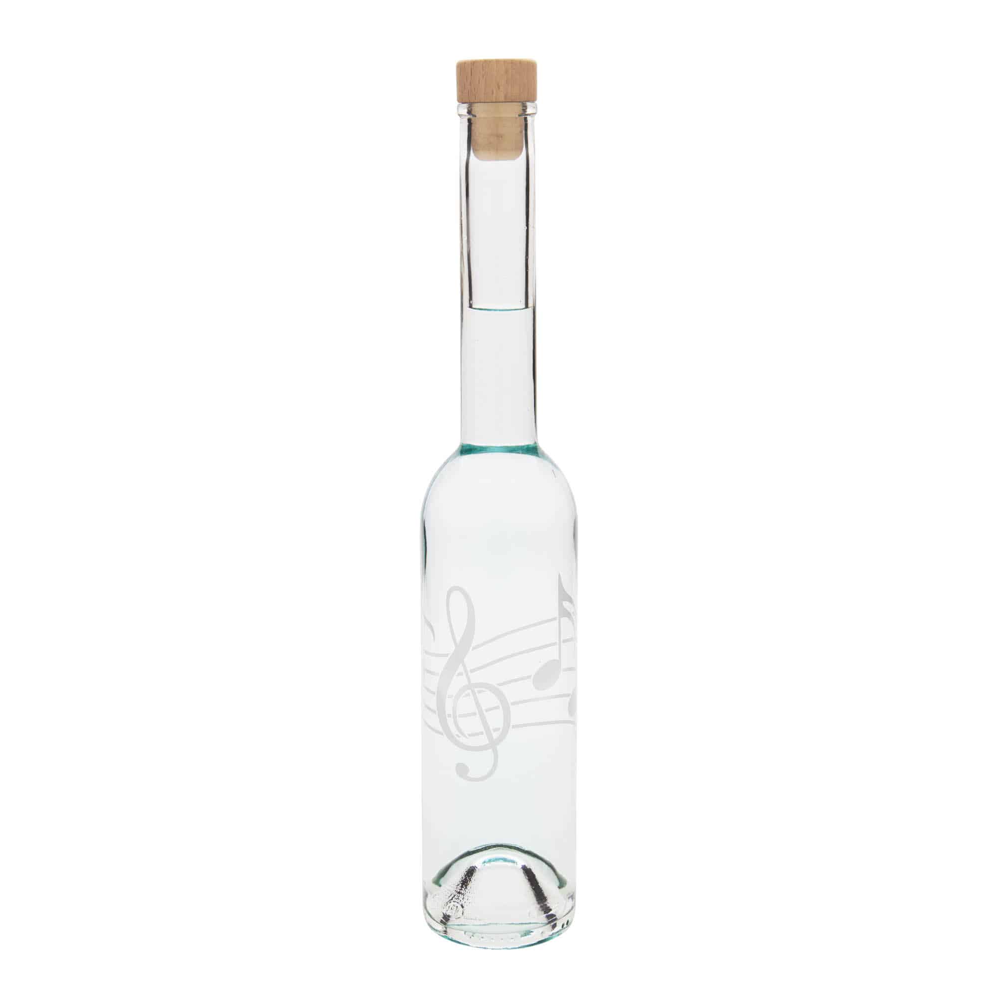 350 ml стъклена бутилка „Опера“, мотив: ноти, затваряне: коркова тапа