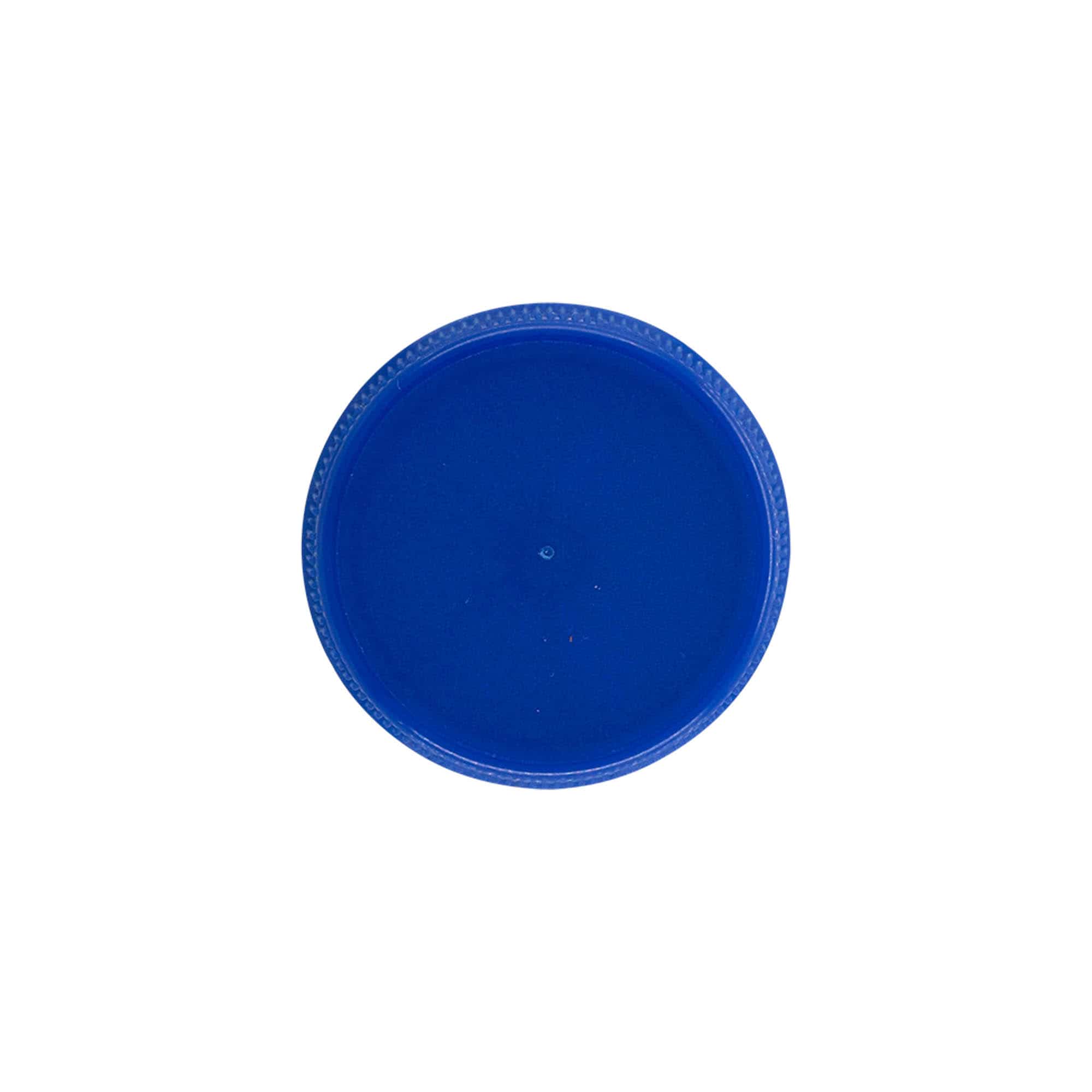 Винтова капачка двустартова резба, PE пластмаса, синя, за затваряне: PET 38 mm