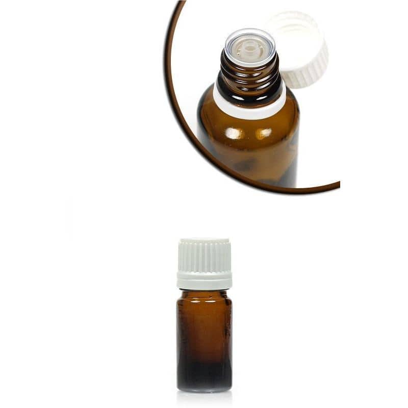 5 ml бутилка за лекарства, стъклена, кафява, затваряне: винтова капачка с резба DIN 18
