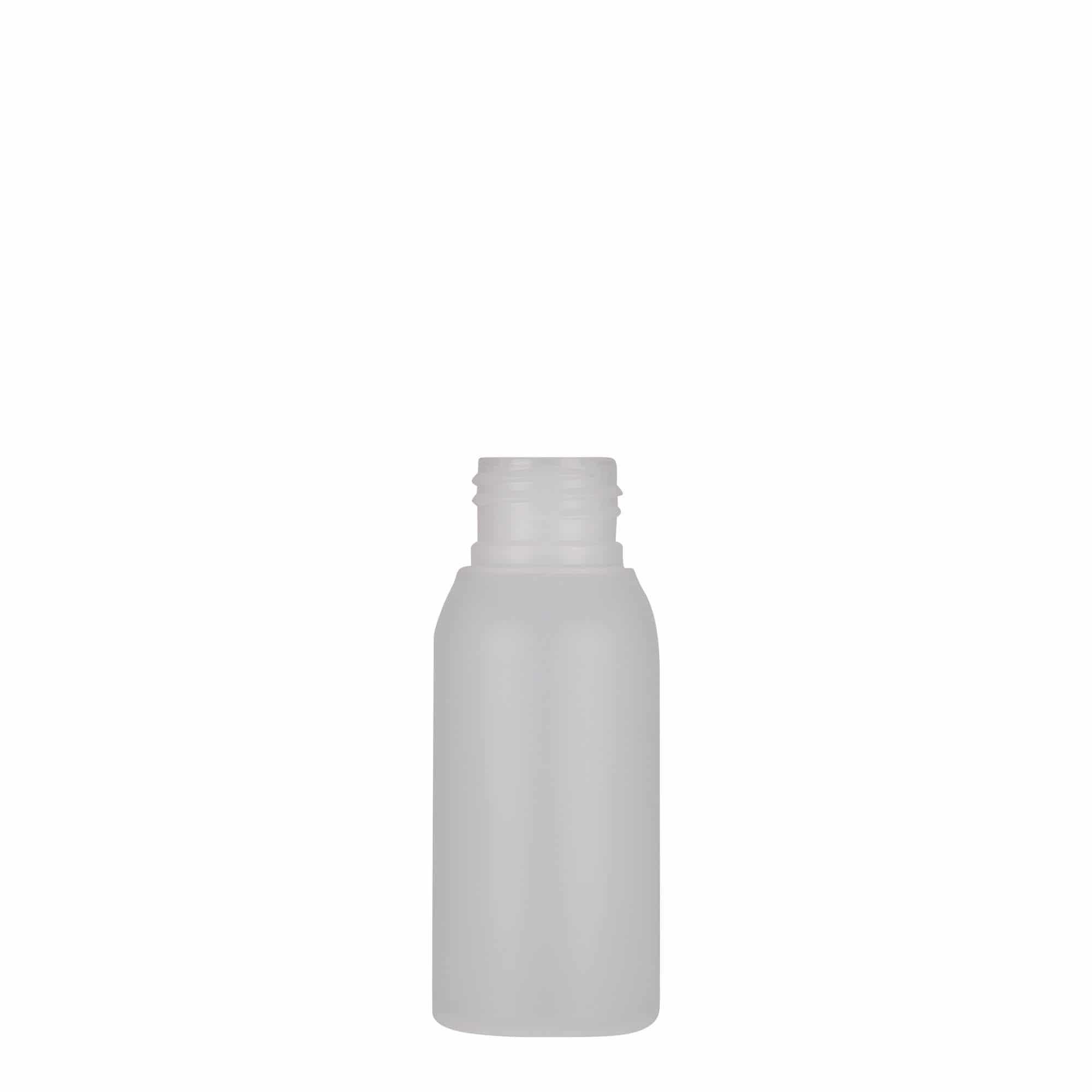 50 ml пластмасова бутилка „Tuffy“, HDPE, естествен цвят, затваряне: винтова капачка GPI 24/410 50 ml пластмасова бутилка „Tuffy“, HDPE, естествен цвят, затваряне: винтова капачка GPI 24/410