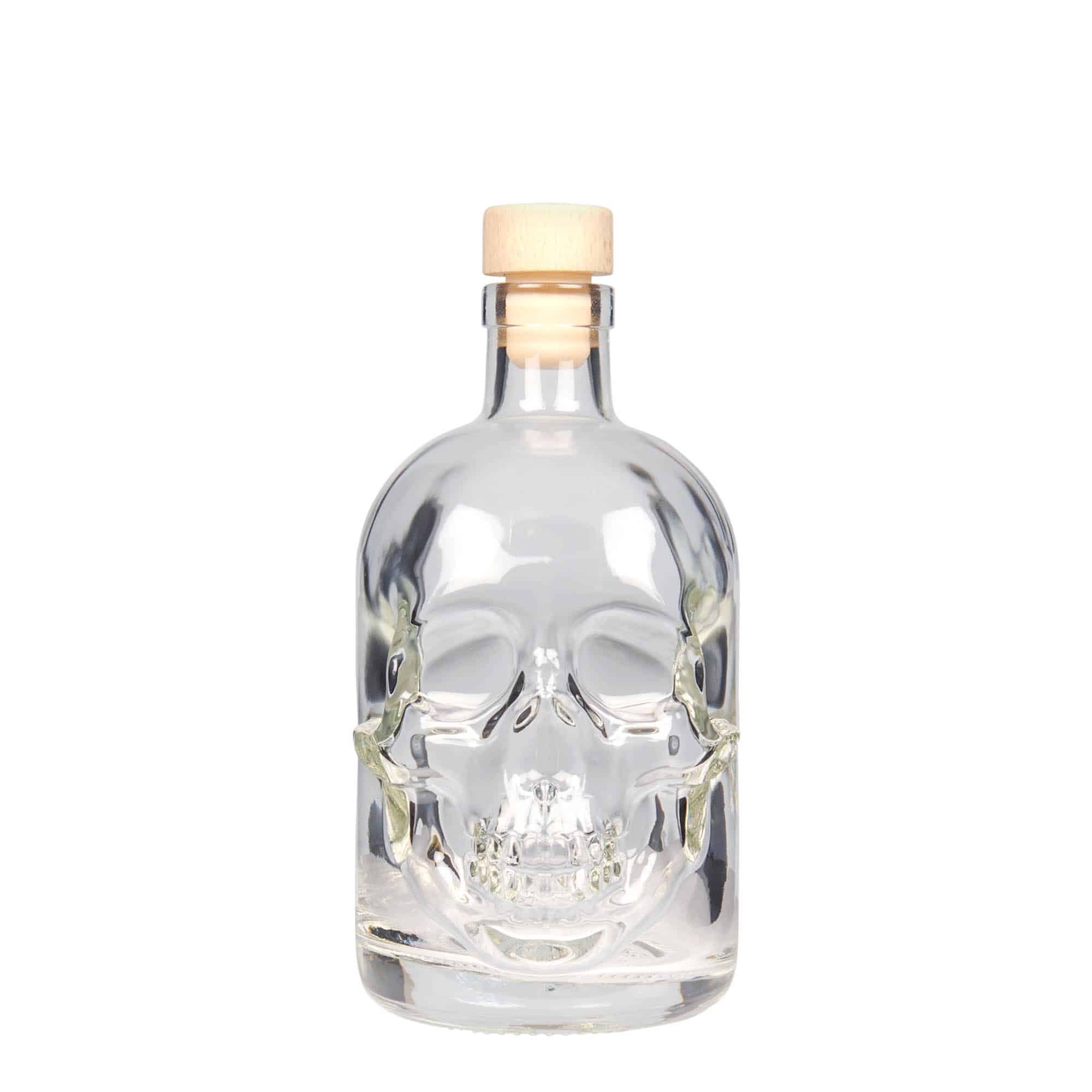 500 ml стъклена бутилка „Череп“, затваряне: коркова тапа