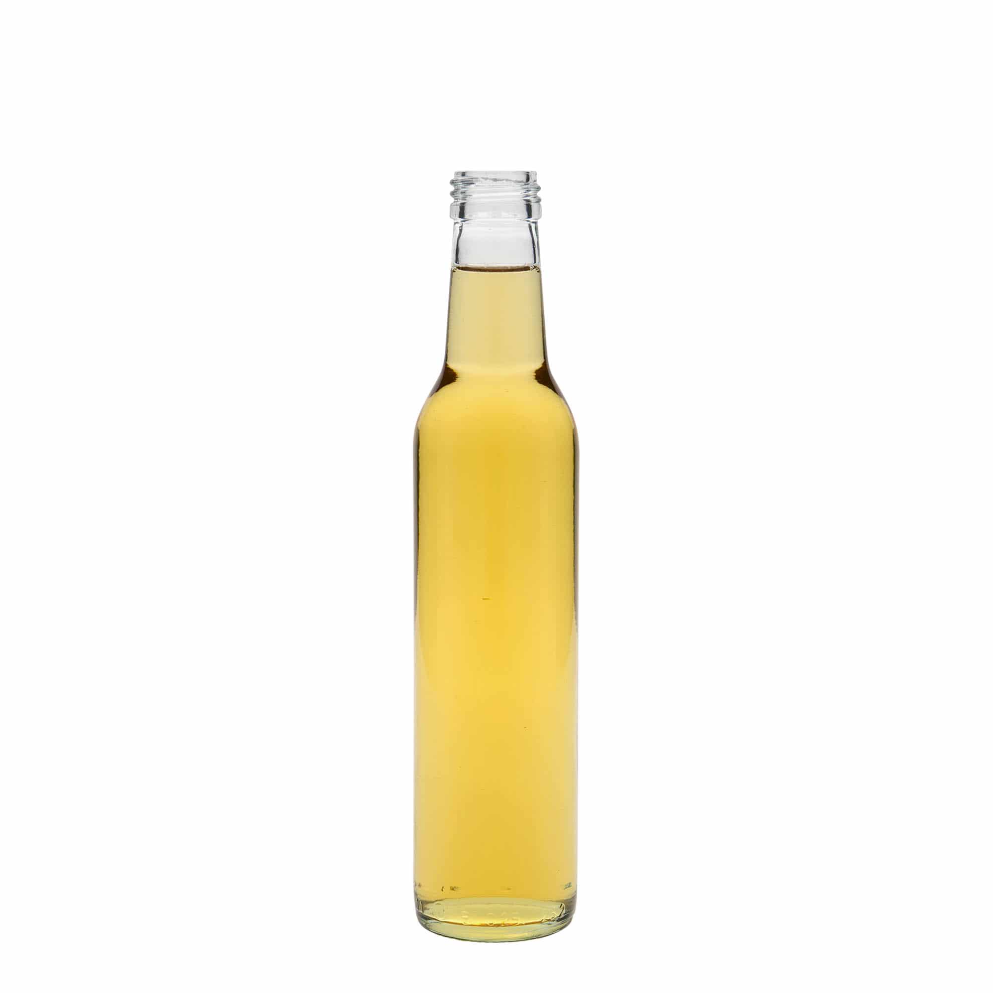 250 ml стъклена бутилка „Cilindrica“, затваряне: капачка PP 28