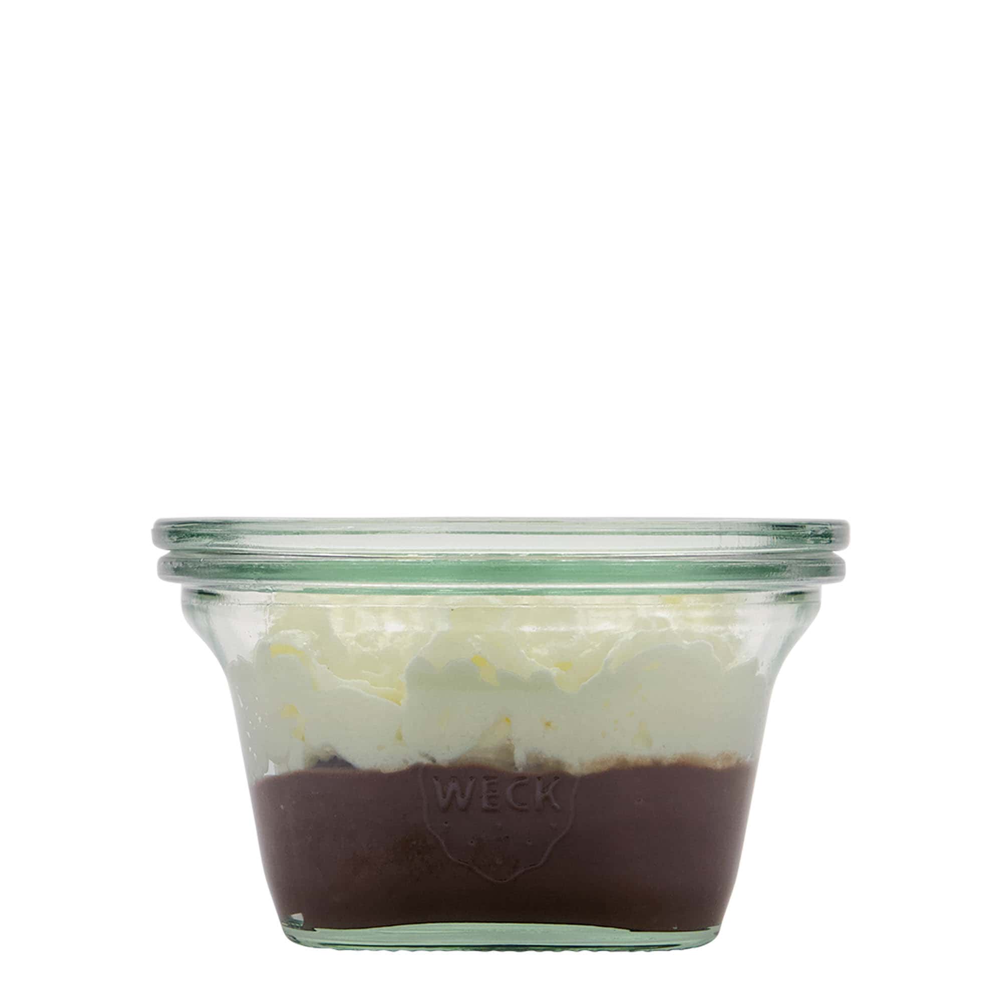 290 мл WECK-четиристранен буркан, квадратен, отвор: кръгъл ръб