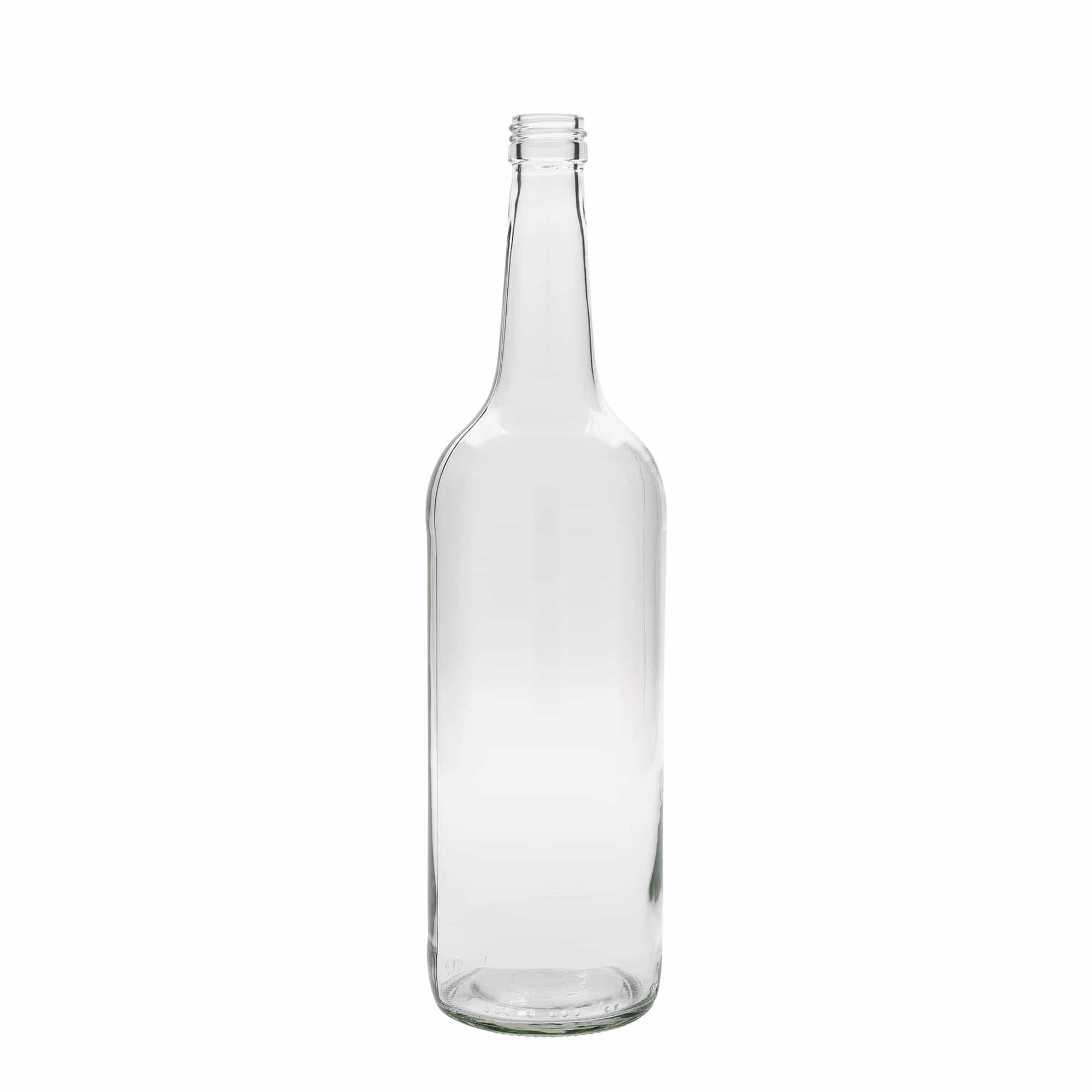1.000 ml стъклена бутилка с прав врат, отвор: PP 28