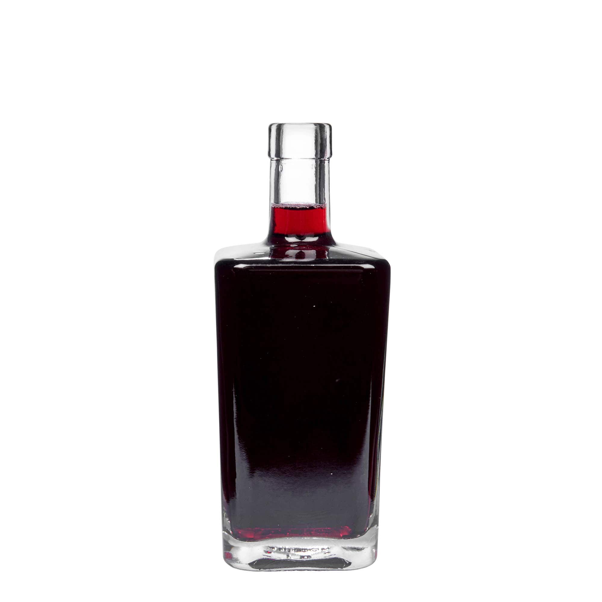 500 ml стъклена бутилка „Коледа“, квадратна, затваряне: коркова тапа