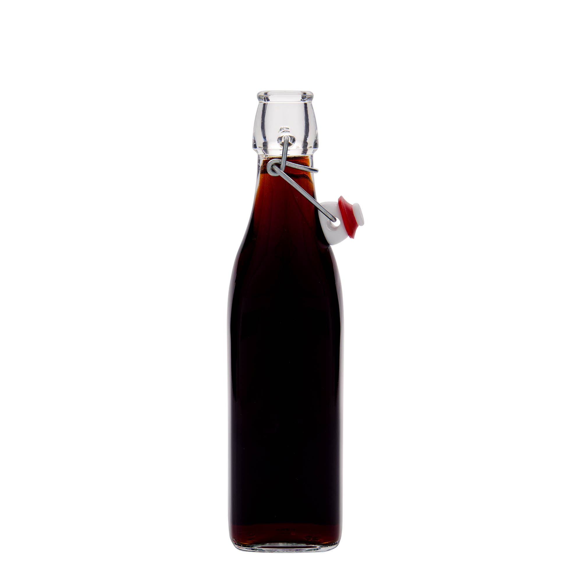 500 ml стъклена бутилка „Swing“, квадратна, затваряне: тапа с клипс
