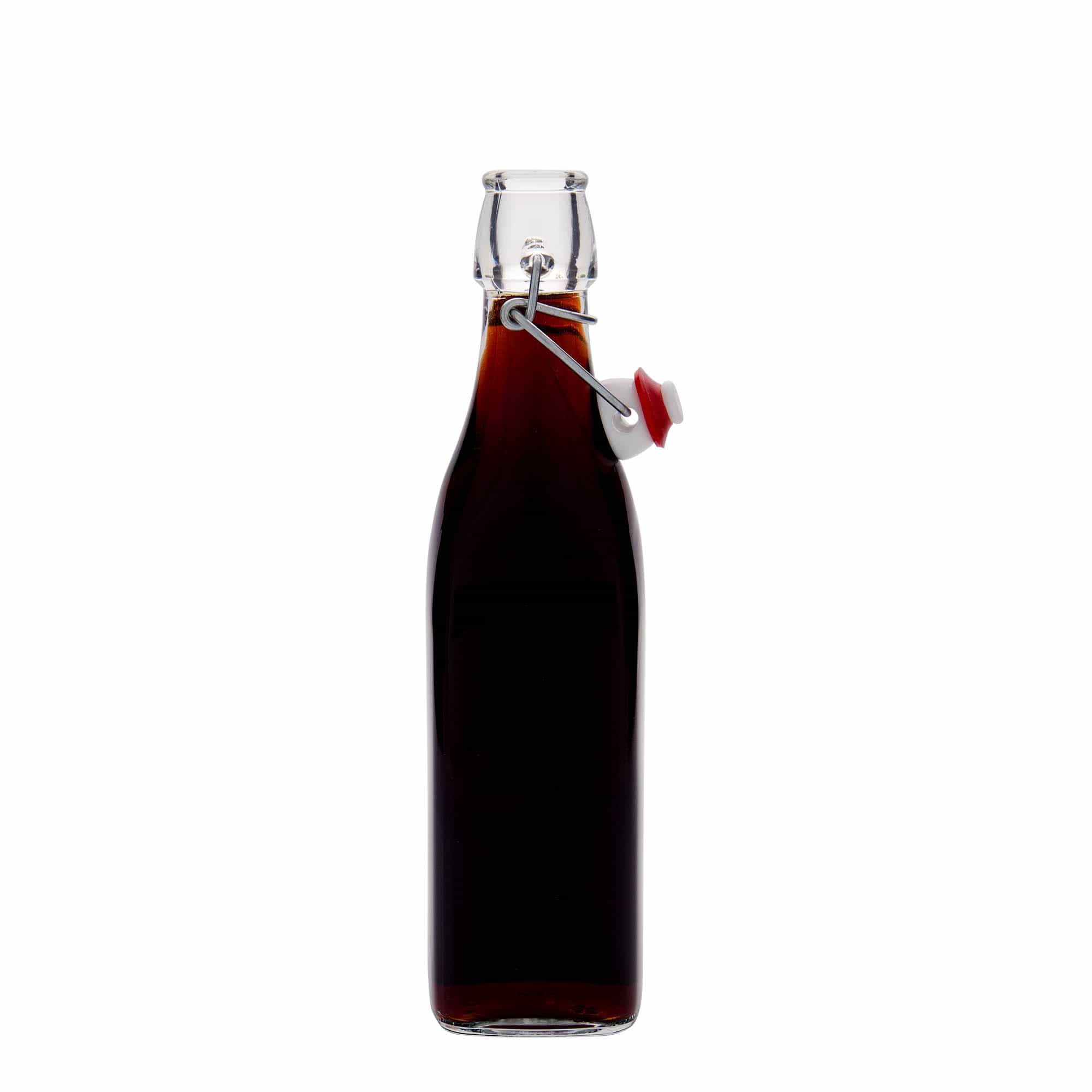 500 ml стъклена бутилка „Swing“, квадратна, затваряне: тапа с клипс