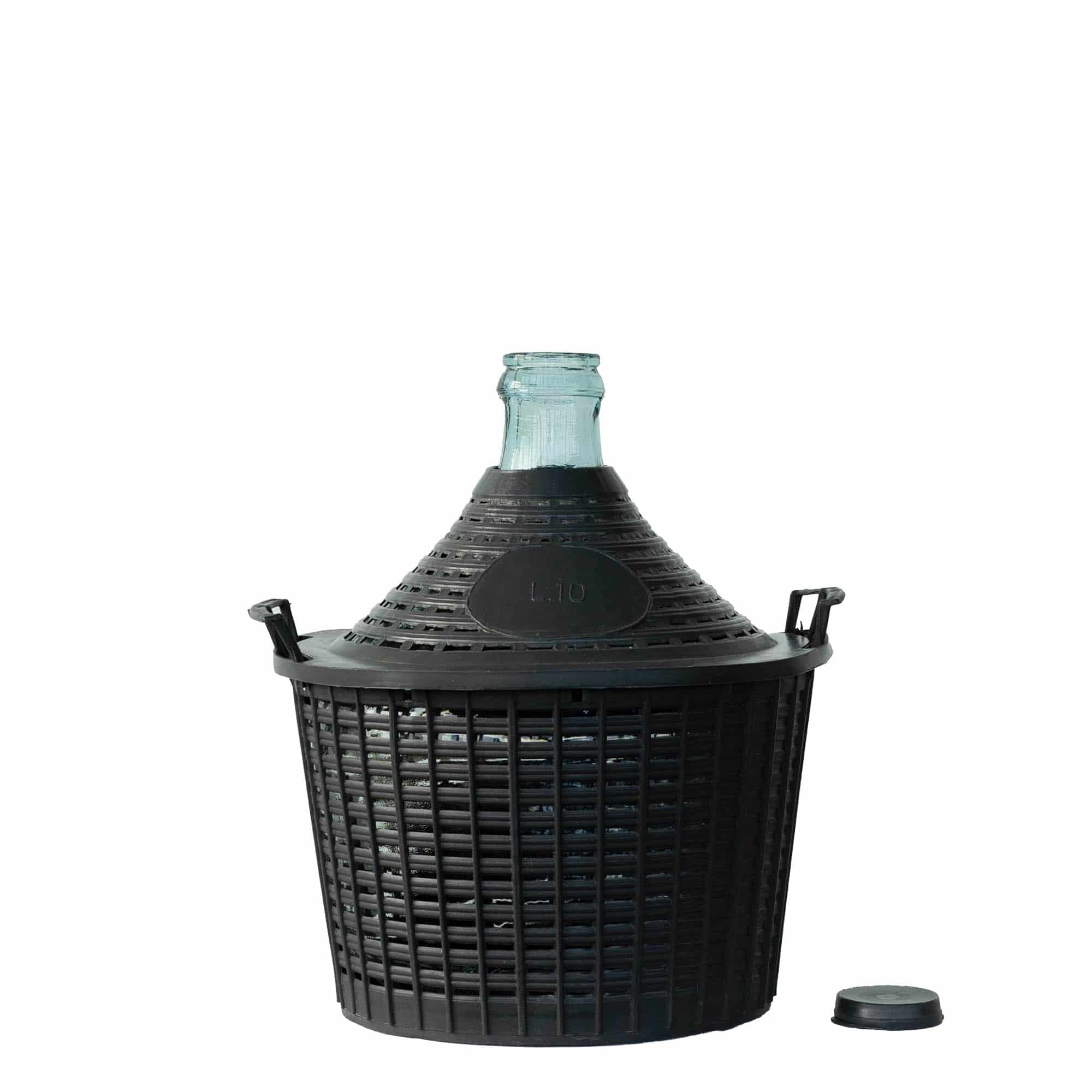 10 l дамаджана с тясно гърло, стъклена, затваряне: капачка