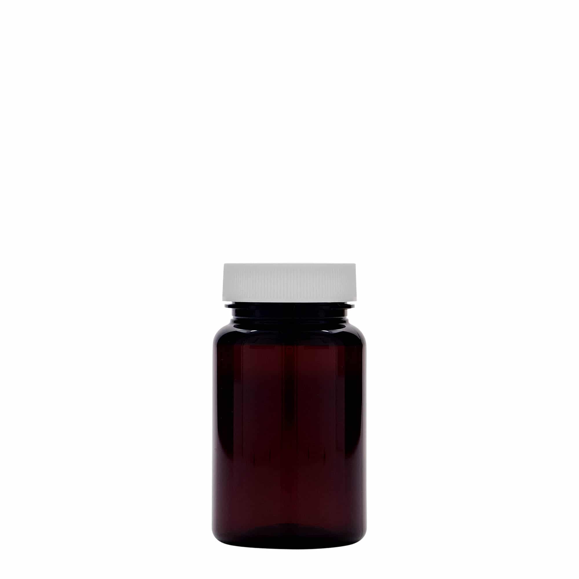 75 ml PET буркан за лекарства, пластмасов, кафяв, затваряне: винтова капачка GPI 38/400