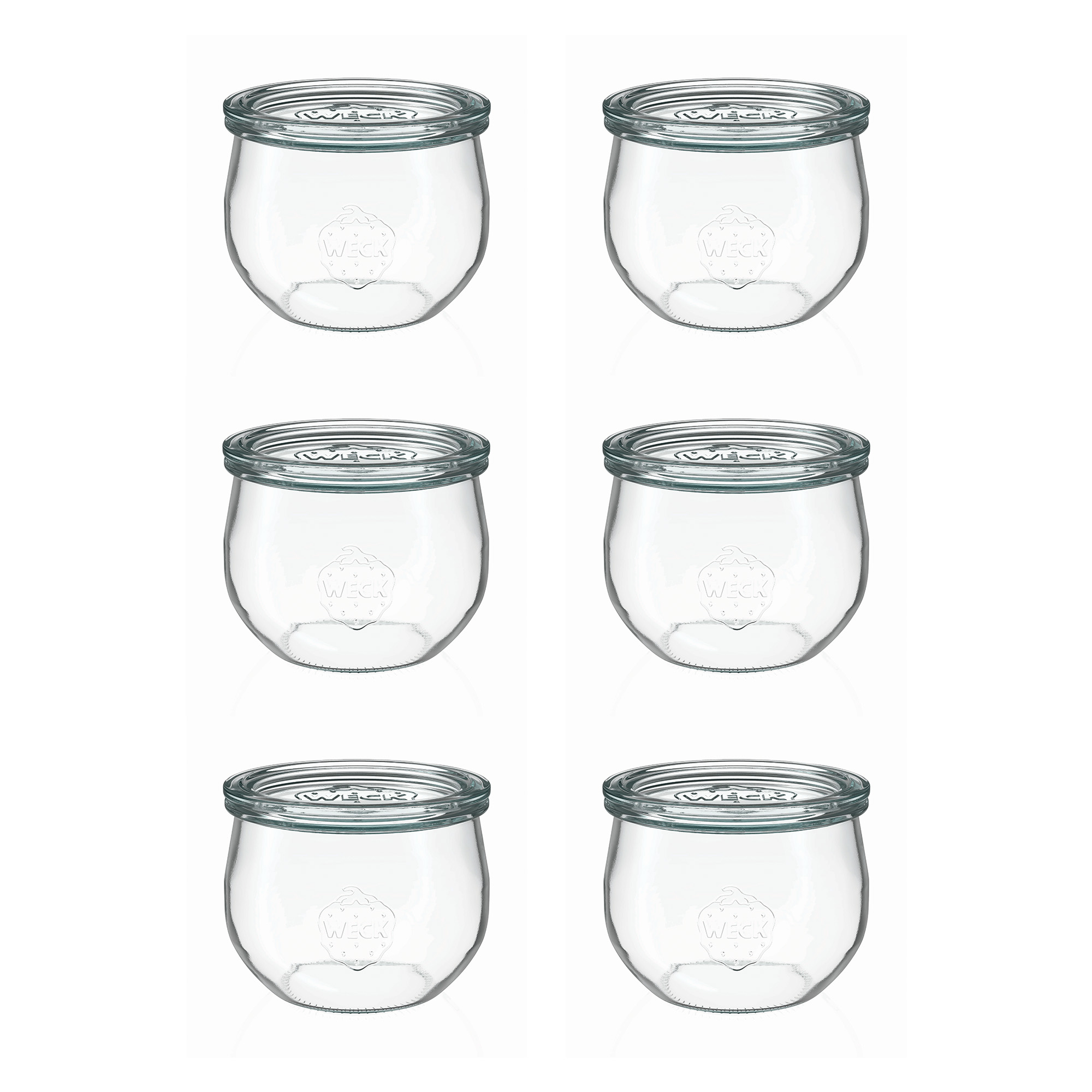6x 580 ml WECK-чашка тип „тюлип“ със стъклен капак RR 100