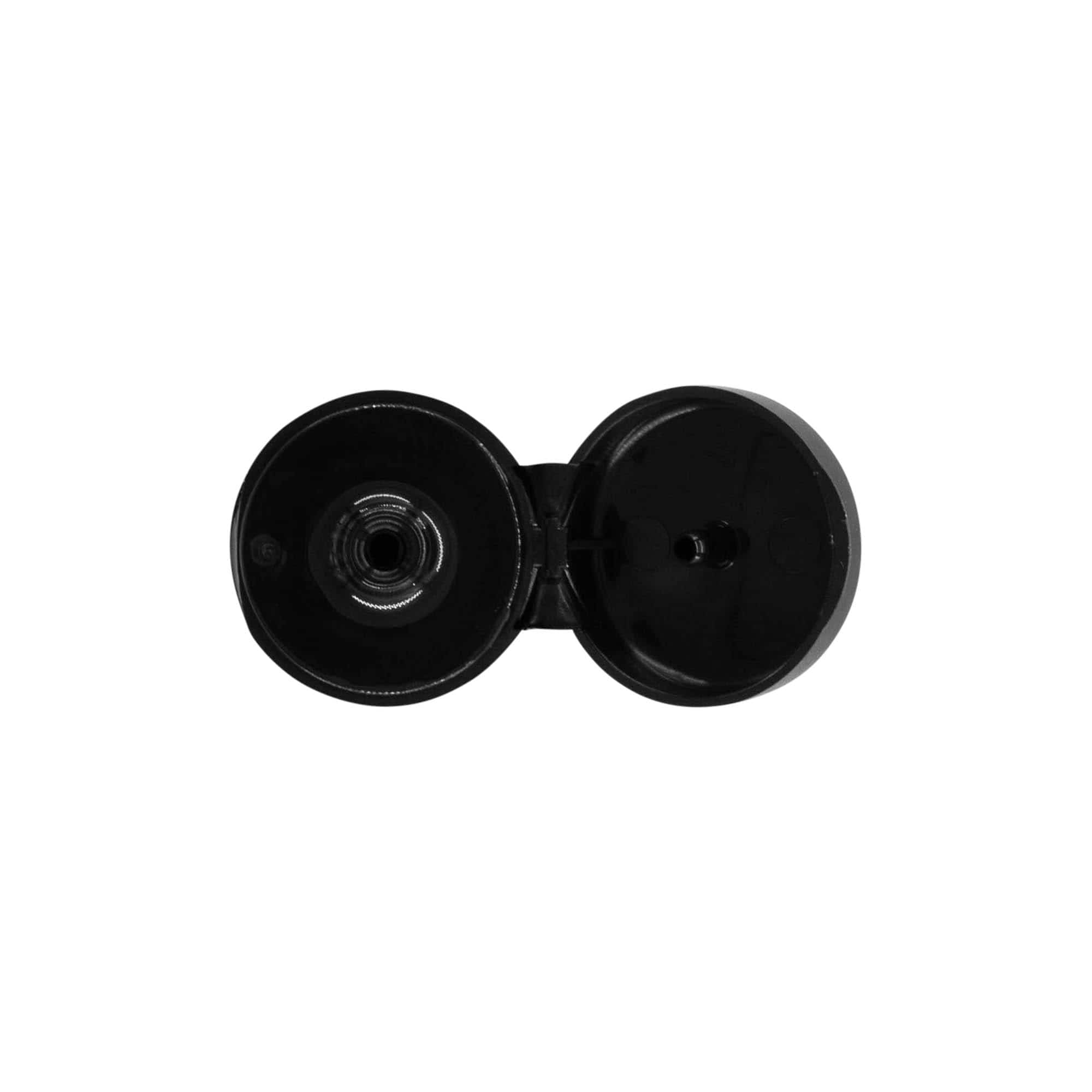 Винтова капачка с панта, PP пластмаса, черна, за отвор: 20/410