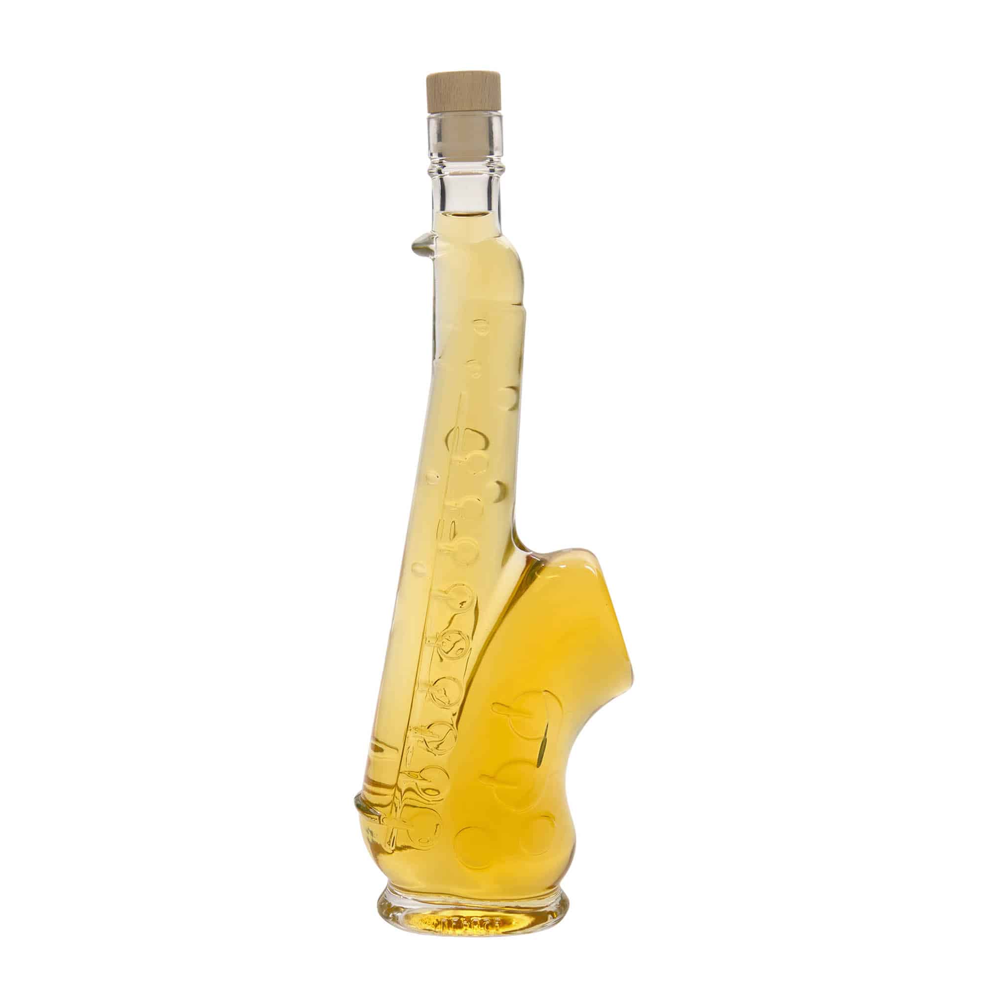 500 ml стъклена бутилка „Саксофон“, затваряне: коркова тапа