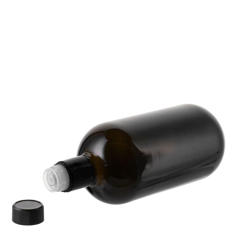 750 ml бутилка за оцет/олио „Biolio“, стъклена, антично зелено, затваряне: без възможност за повторно пълнене