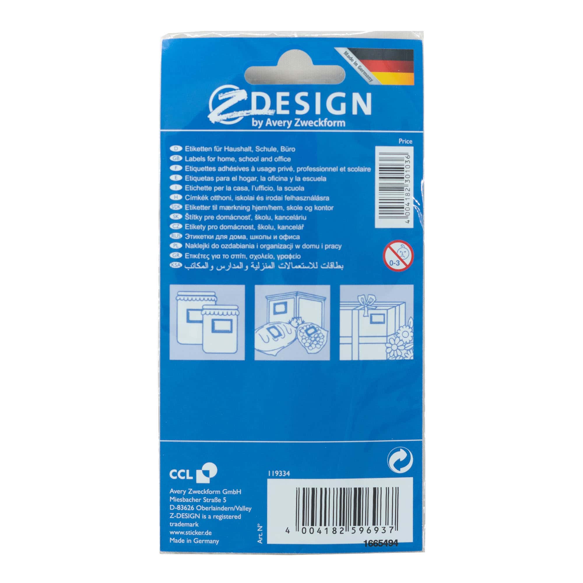 Zweckform етикети „Плодова рамка“, правоъгълни, хартия, многоцветни