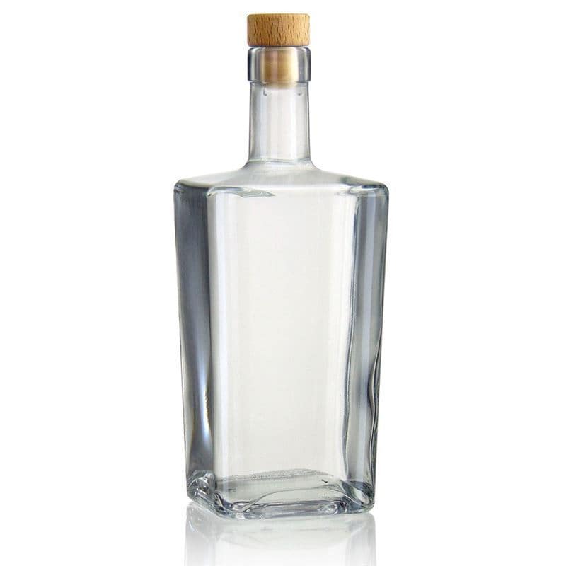 500 ml стъклена бутилка „Коледа“, квадратна, затваряне: коркова тапа