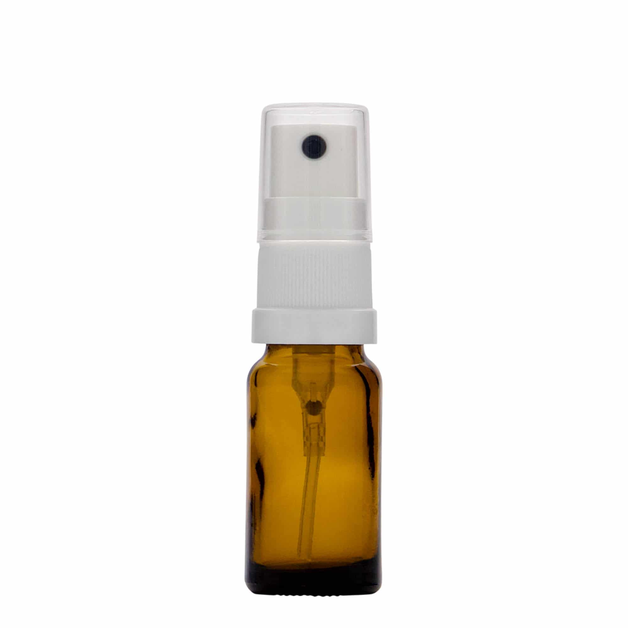 10 ml спрей бутилка за лекарства, стъклена, кафява, затваряне: винтова капачка с резба DIN 18