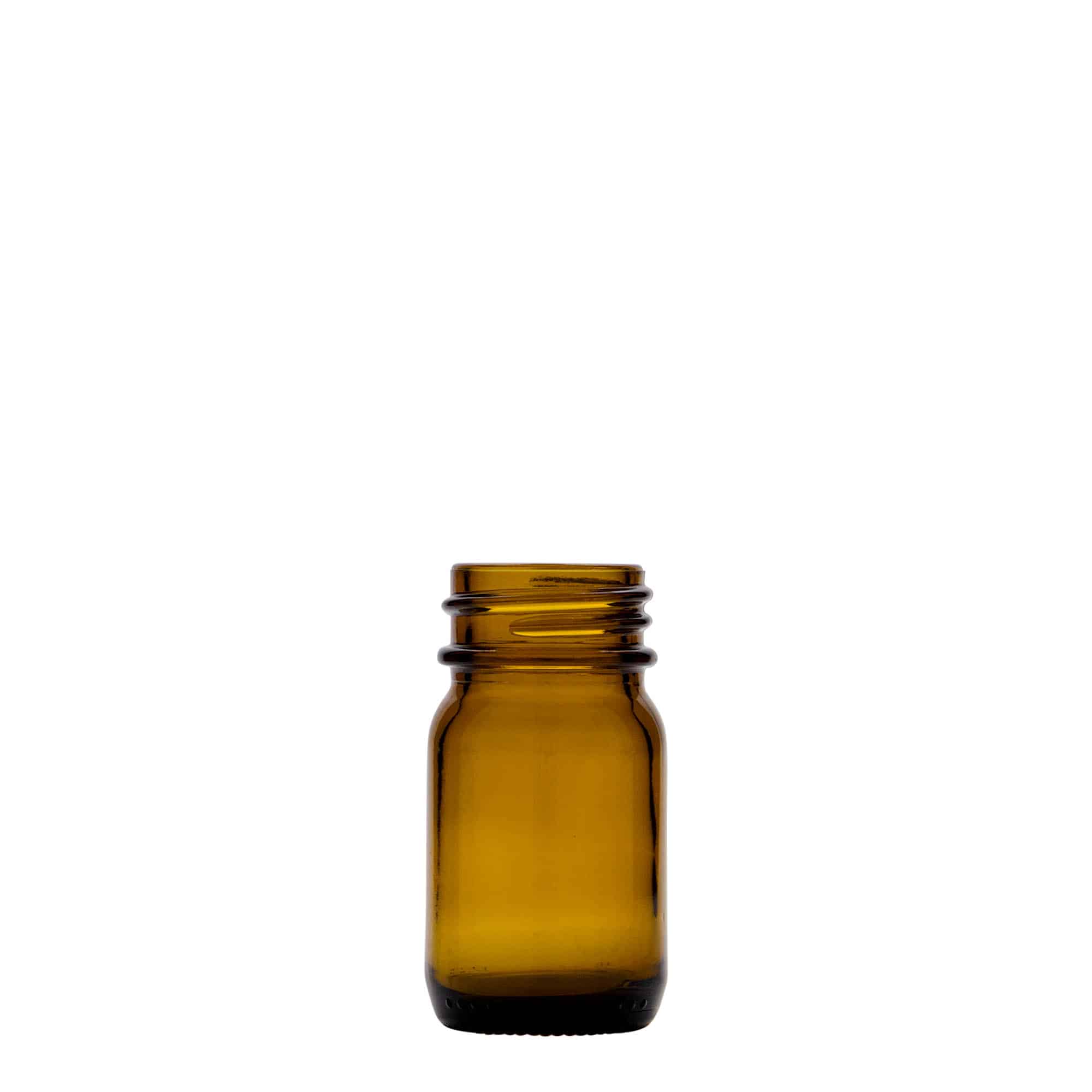 30 ml буркан с широко гърло, кафяв, затваряне: винтова капачка с резба DIN 32