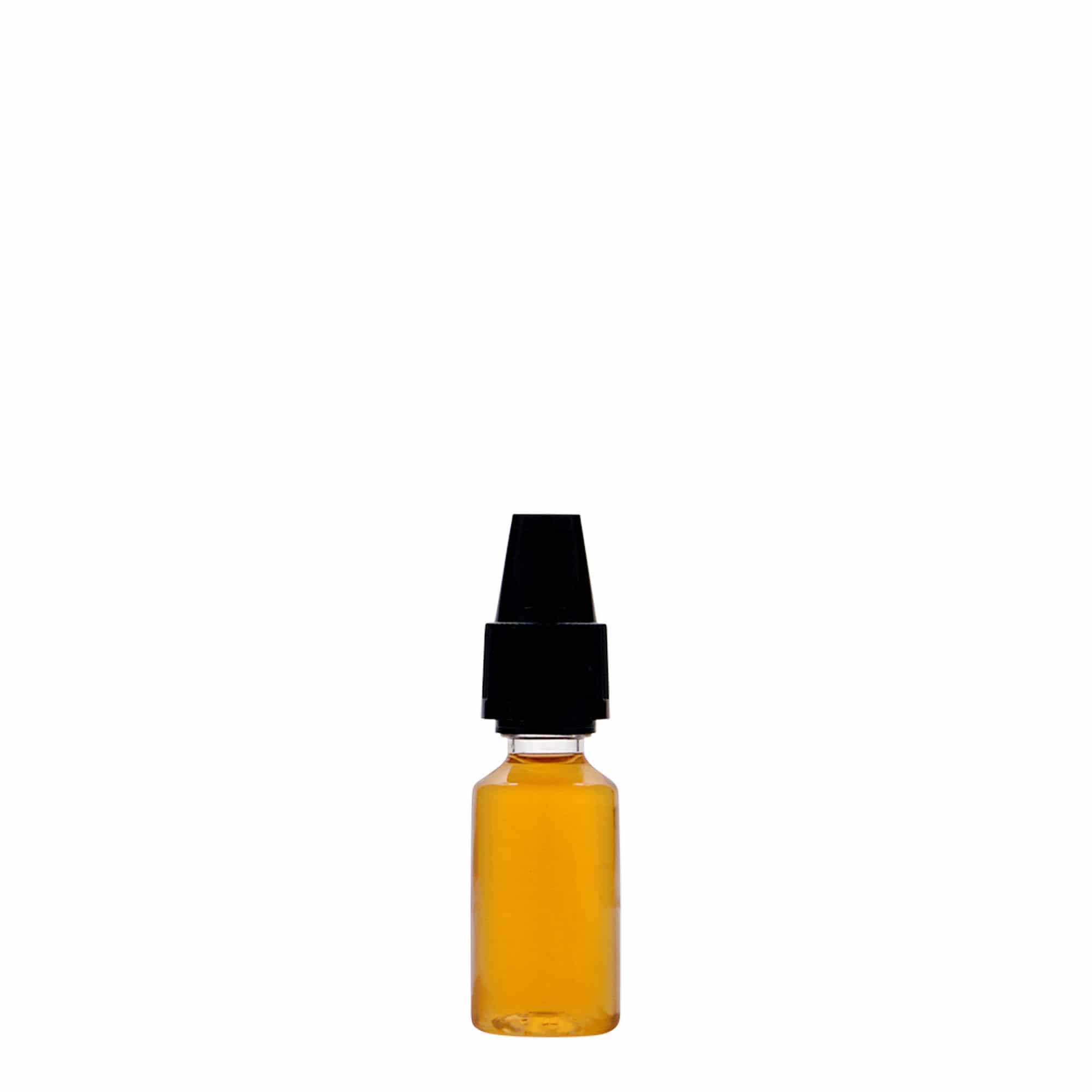 10 ml PET бутилка „E-Liquid“ с гаранция за качество и защита от деца, пластмасова, затваряне: винтова капачка