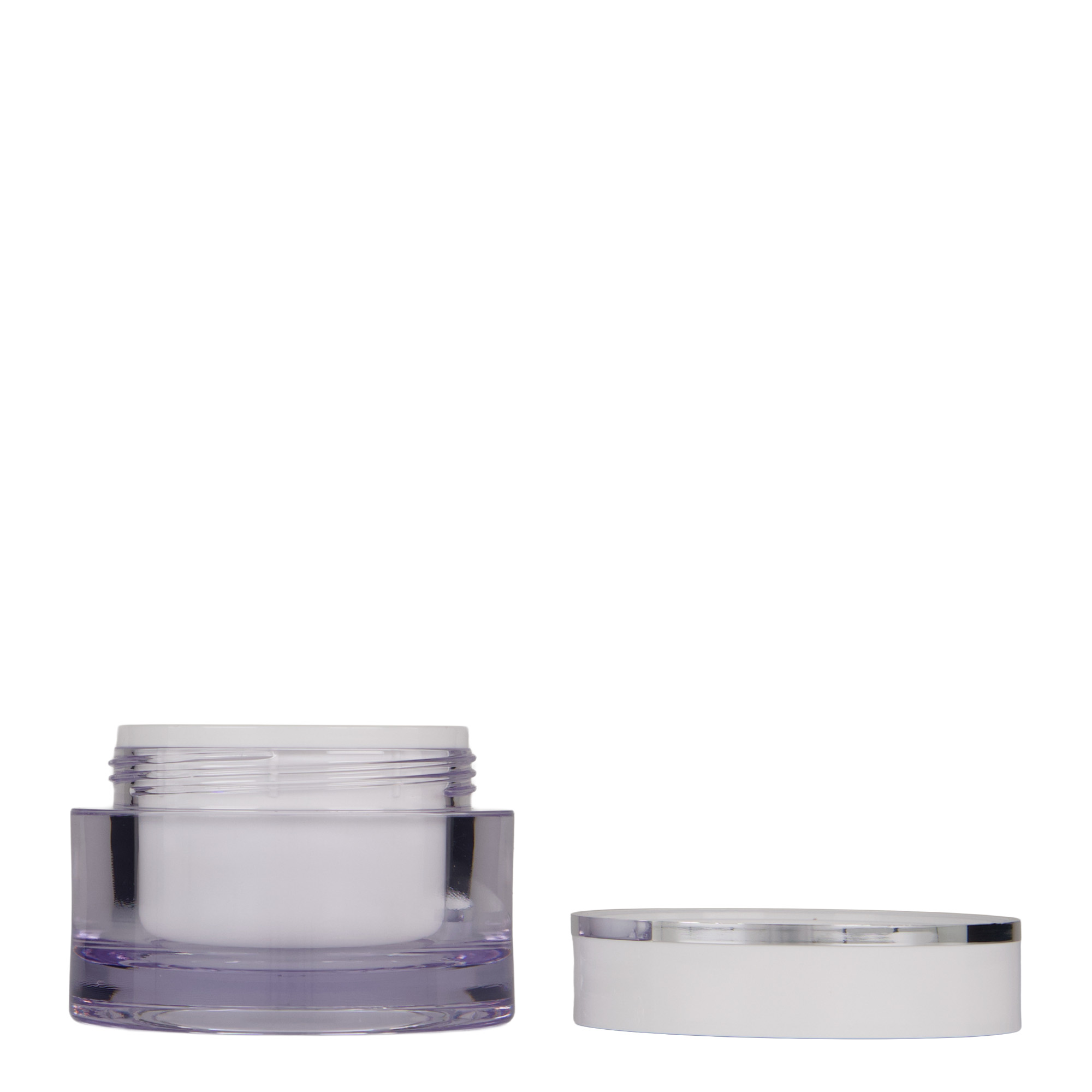 50 мл бурканче, SAN-пластмаса, бяло, отвор: винтова капачка