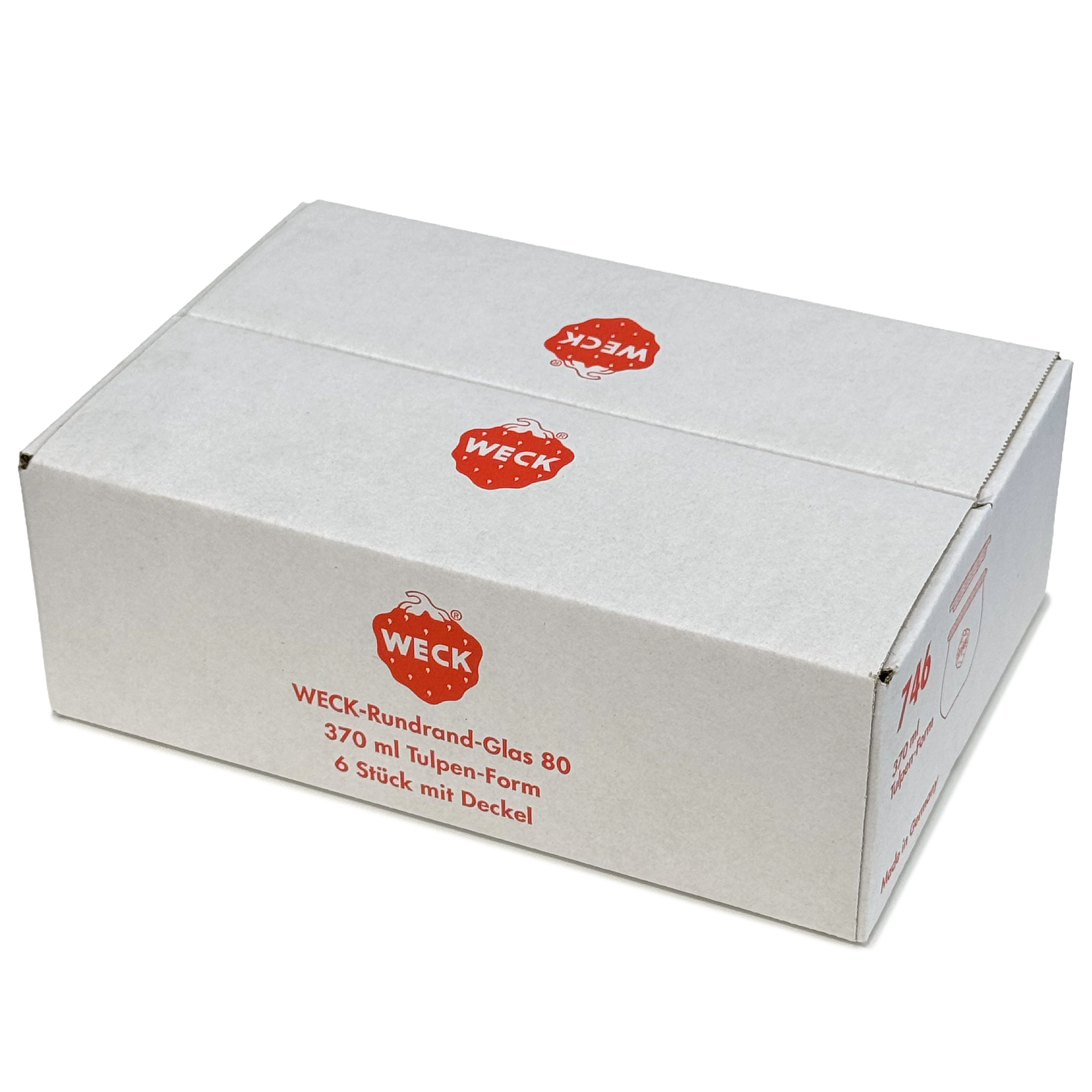 6x 370 ml WECK-чашка тип „тюлип“ със стъклен капак RR 80