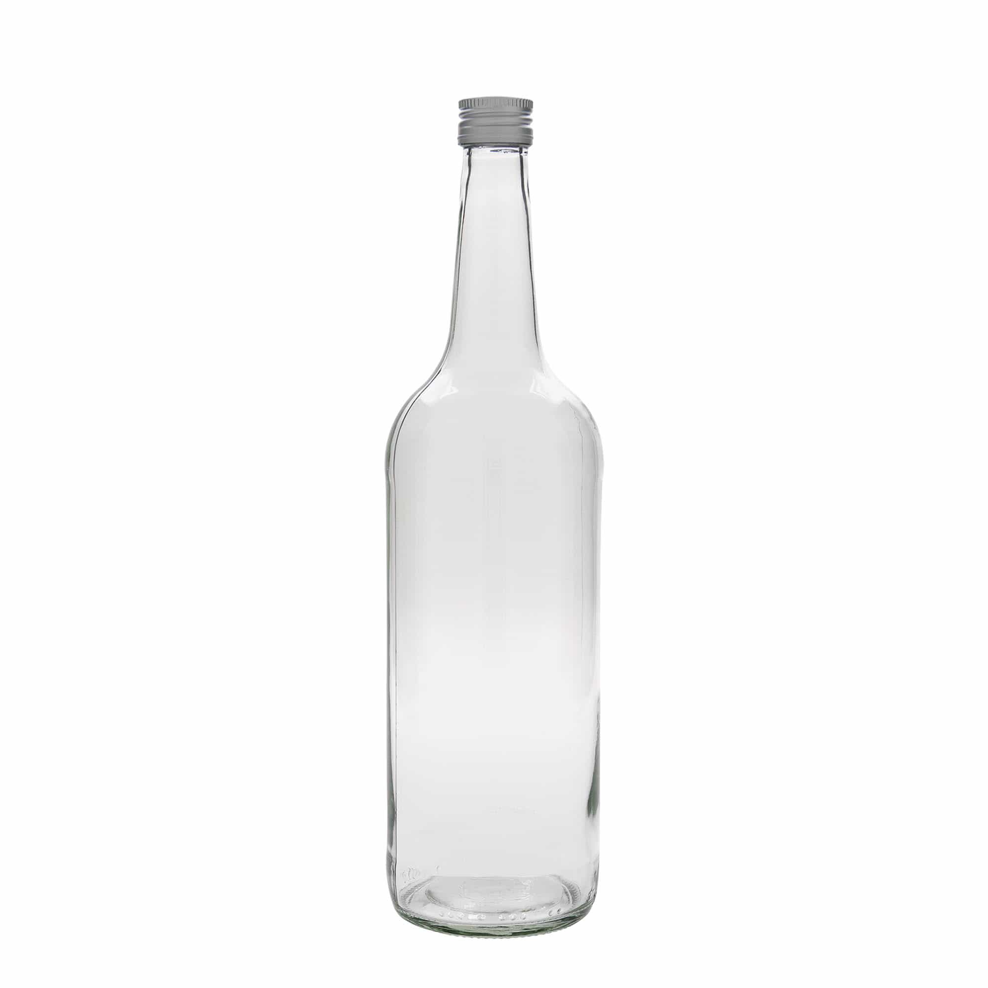 1.000 ml стъклена бутилка с прав врат, отвор: PP 28