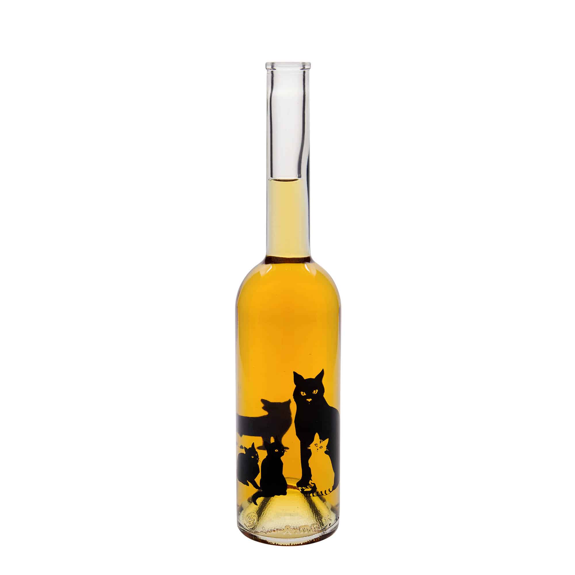500 ml стъклена бутилка „Опера“, мотив: котки, затваряне: коркова тапа