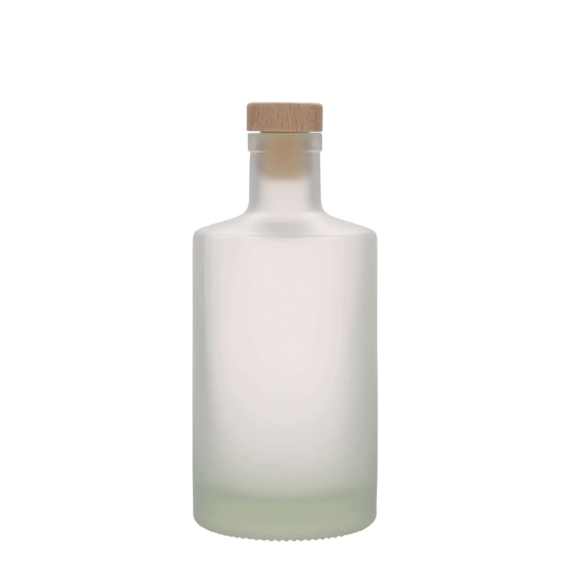 500 ml стъклена бутилка „Caroline“, със заскрежен ефект, затваряне: коркова тапа