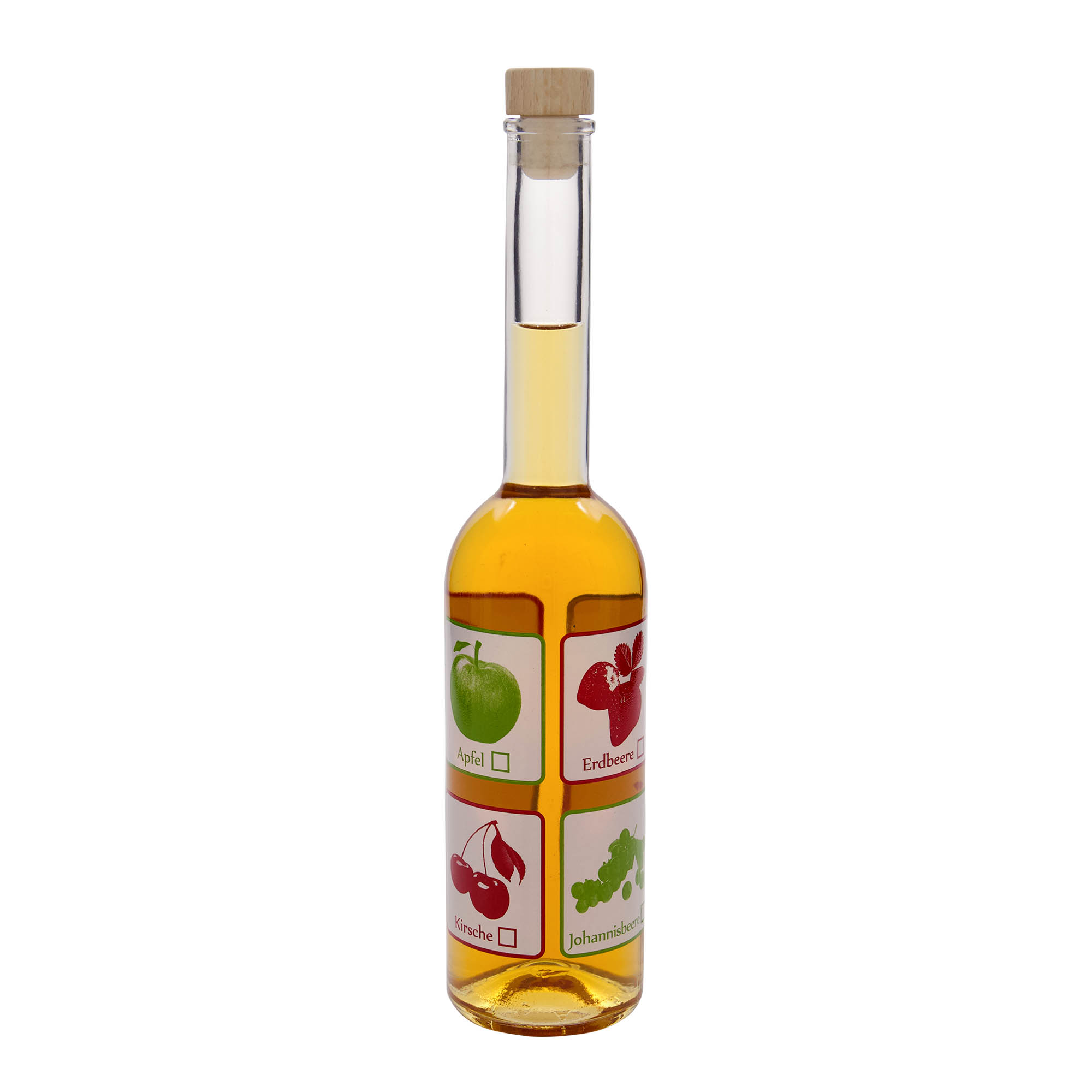 500 мл стъклена бутилка 'Opera', мотив: плодове, отвор: корк