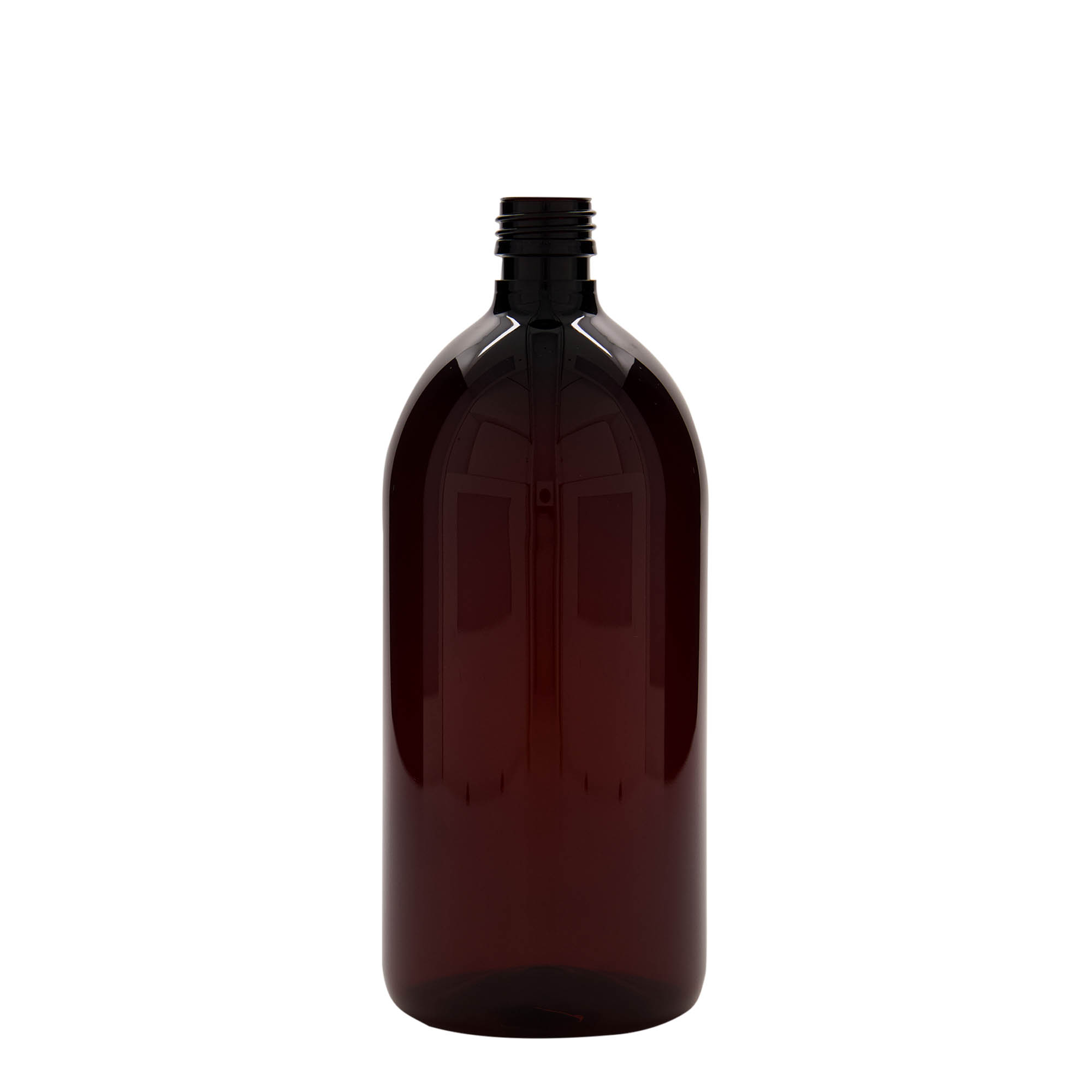 1.000 ml PET медицинска бутилка, кафява, пластмаса, гърло: PP 28 1.000 ml PET медицинска бутилка, кафява, пластмаса, гърло: PP 28