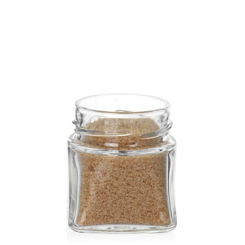 106 ml четириъгълен буркан „Luxor“, затваряне: дълбок винтов капак Deep-Twist-Off (DTO 58)