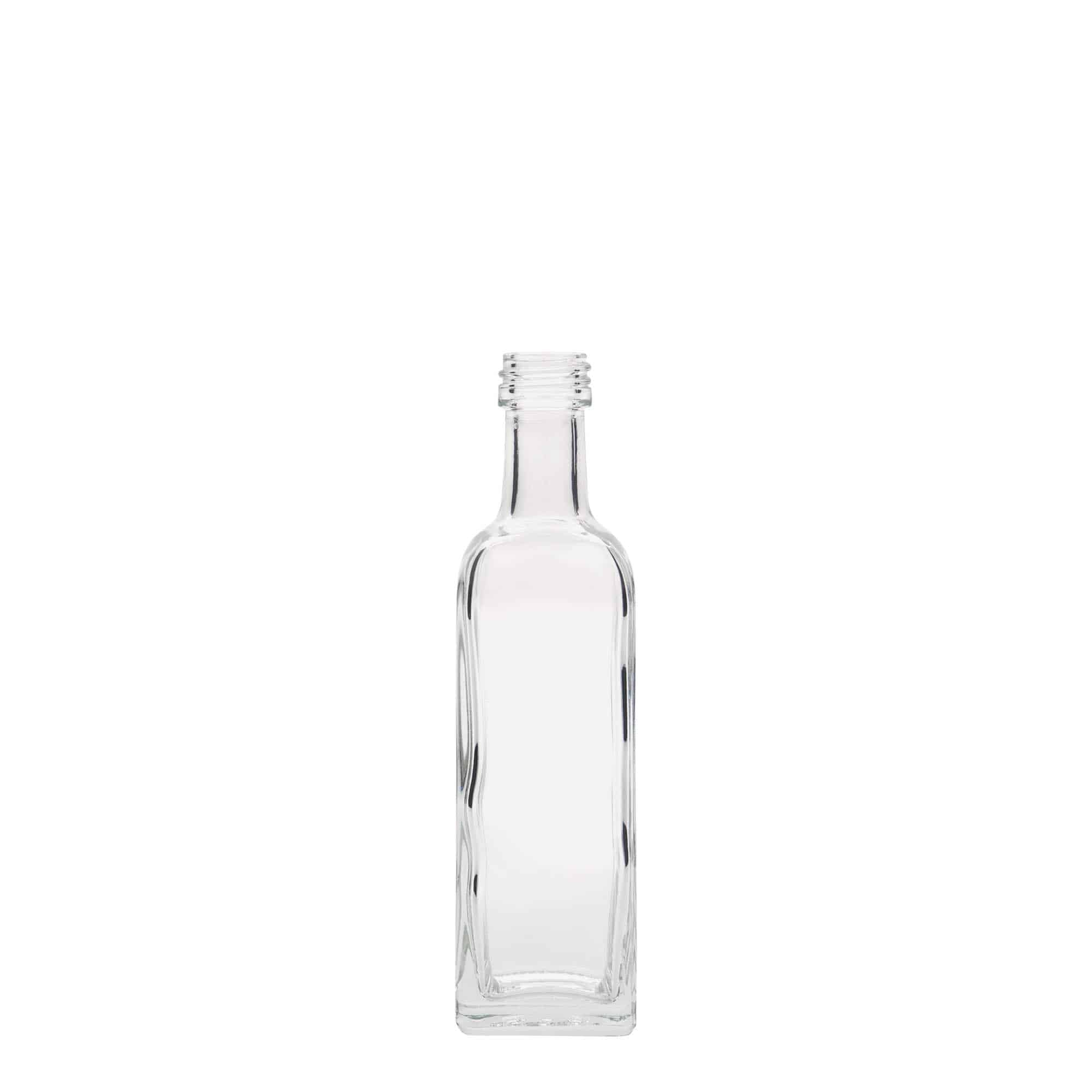 60 ml стъклена бутилка „Marasca“, квадратна, затваряне: капачка PP 18