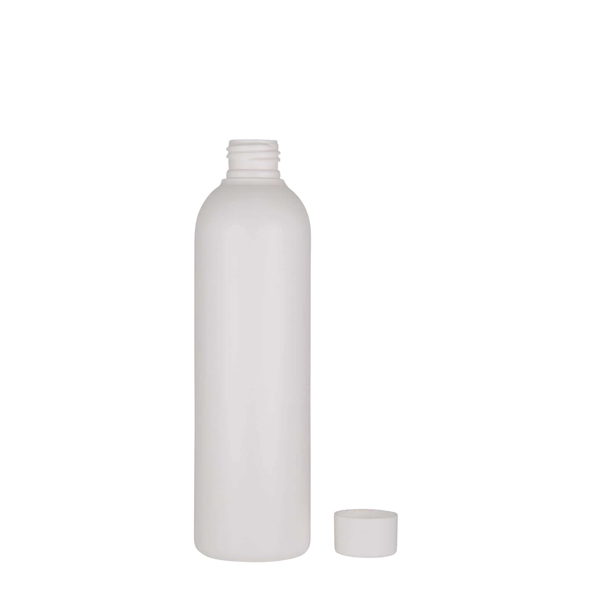 250 ml пластмасова бутилка „Tuffy“, HDPE, бяла, затваряне: винтова капачка 24/410