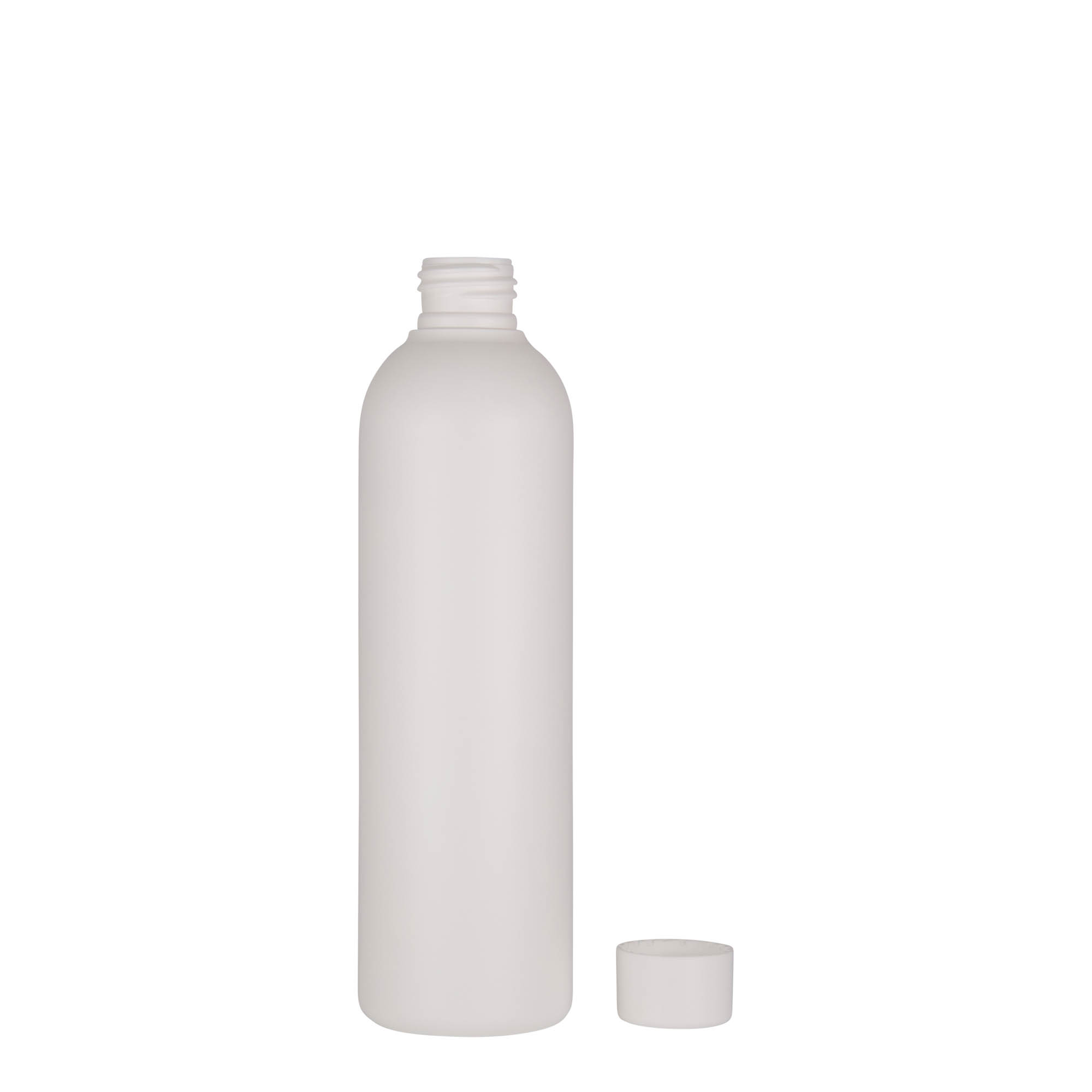 250 мл пластмасова бутилка 'Tuffy', HDPE, бяла, гърло: 24/410