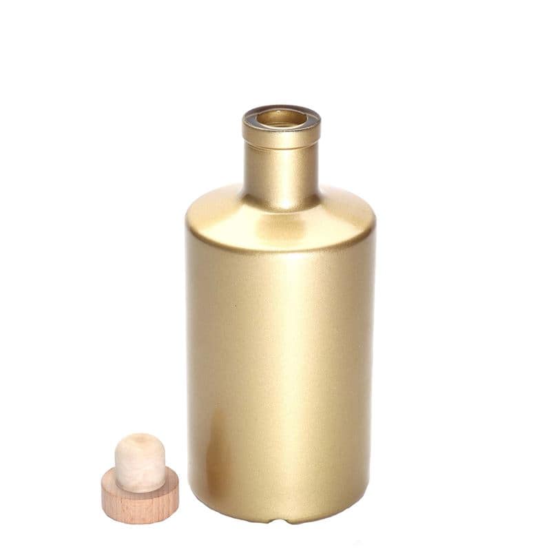 500 ml стъклена бутилка „Caroline“, златиста, затваряне: коркова тапа