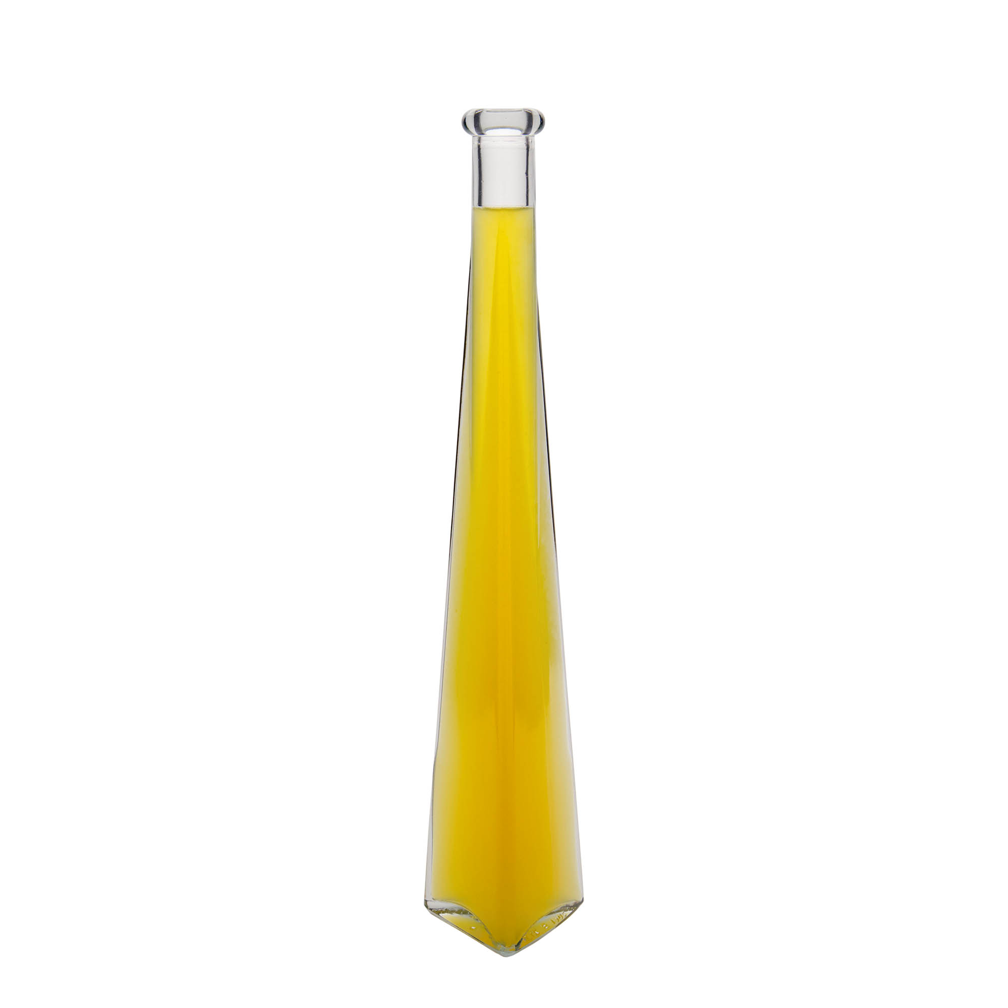 200 ml стъклена бутилка „Dama Triangolore', триъгълна, затваряне: коркова тапа