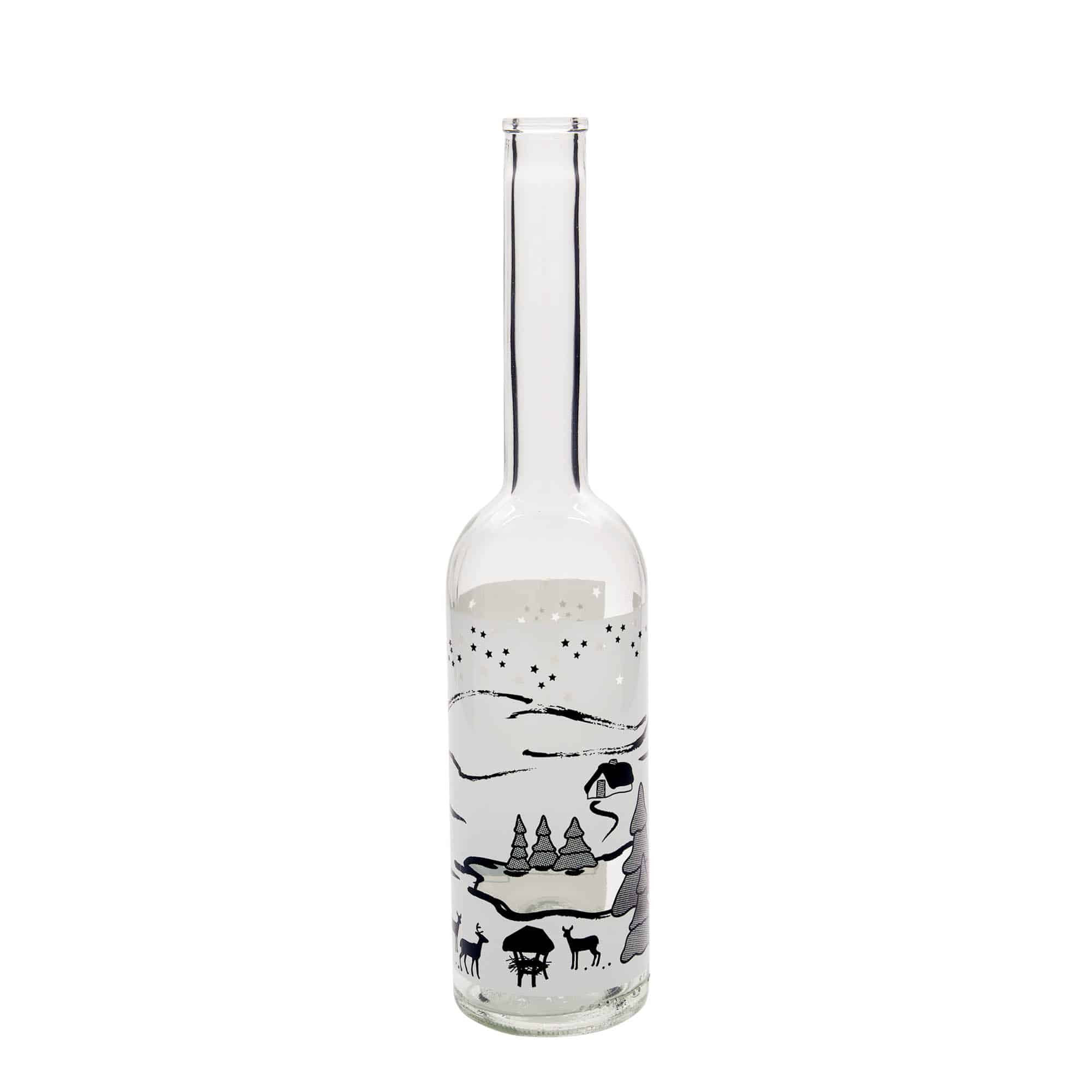 500 ml стъклена бутилка „Опера“, мотив: бяла зимна приказка, затваряне: коркова тапа 500 ml стъклена бутилка „Опера“, мотив: бяла зимна приказка, затваряне: коркова тапа