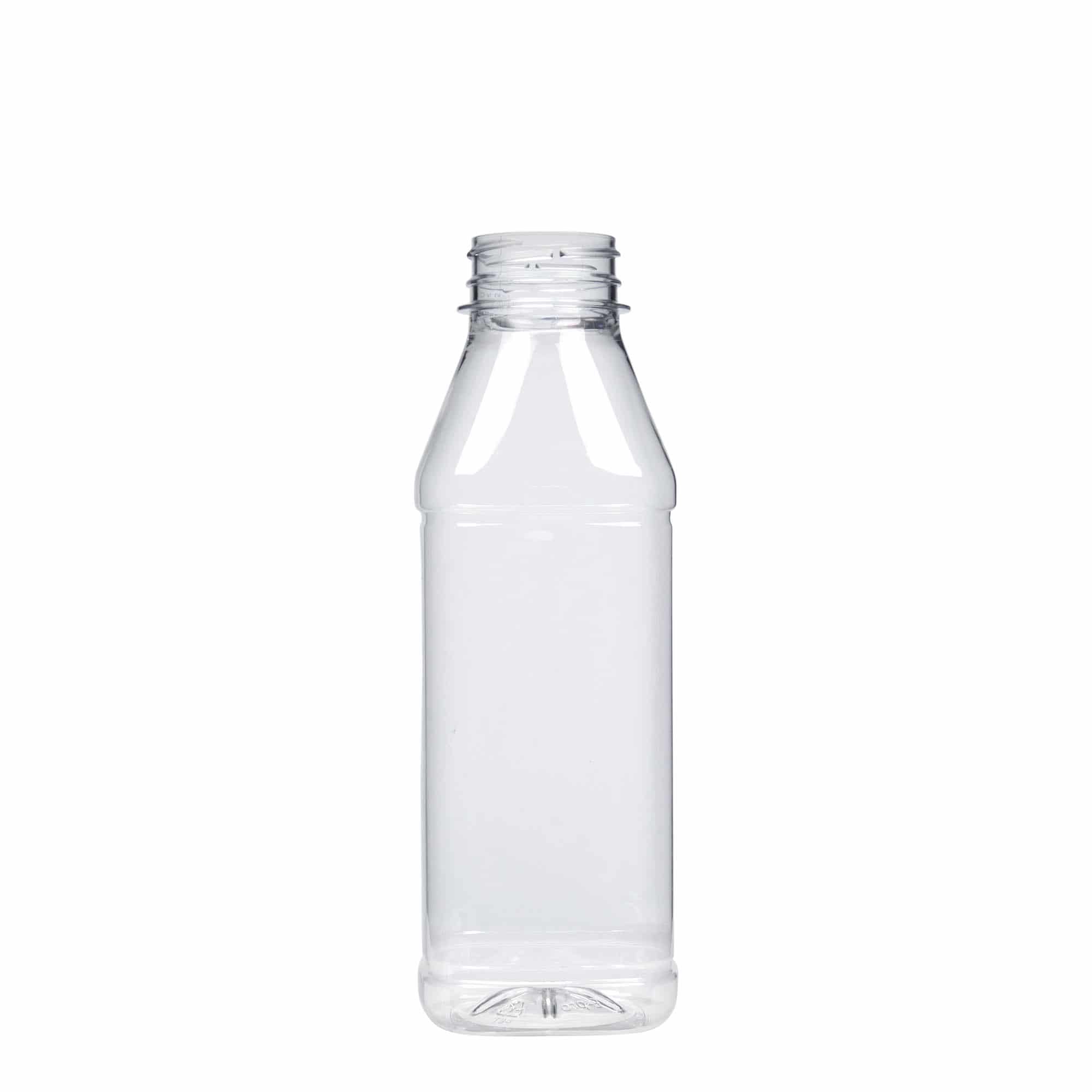 500 ml PET бутилка за мляко и сок „Carré“, квадратна, пластмасова, затваряне: 38 mm 500 ml PET бутилка за мляко и сок „Carré“, квадратна, пластмасова, затваряне: 38 mm